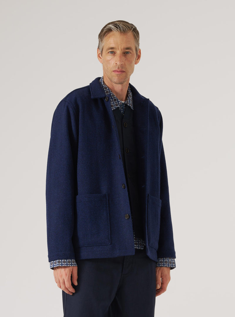 Indigo LW Harris Tweed Easy Jacket