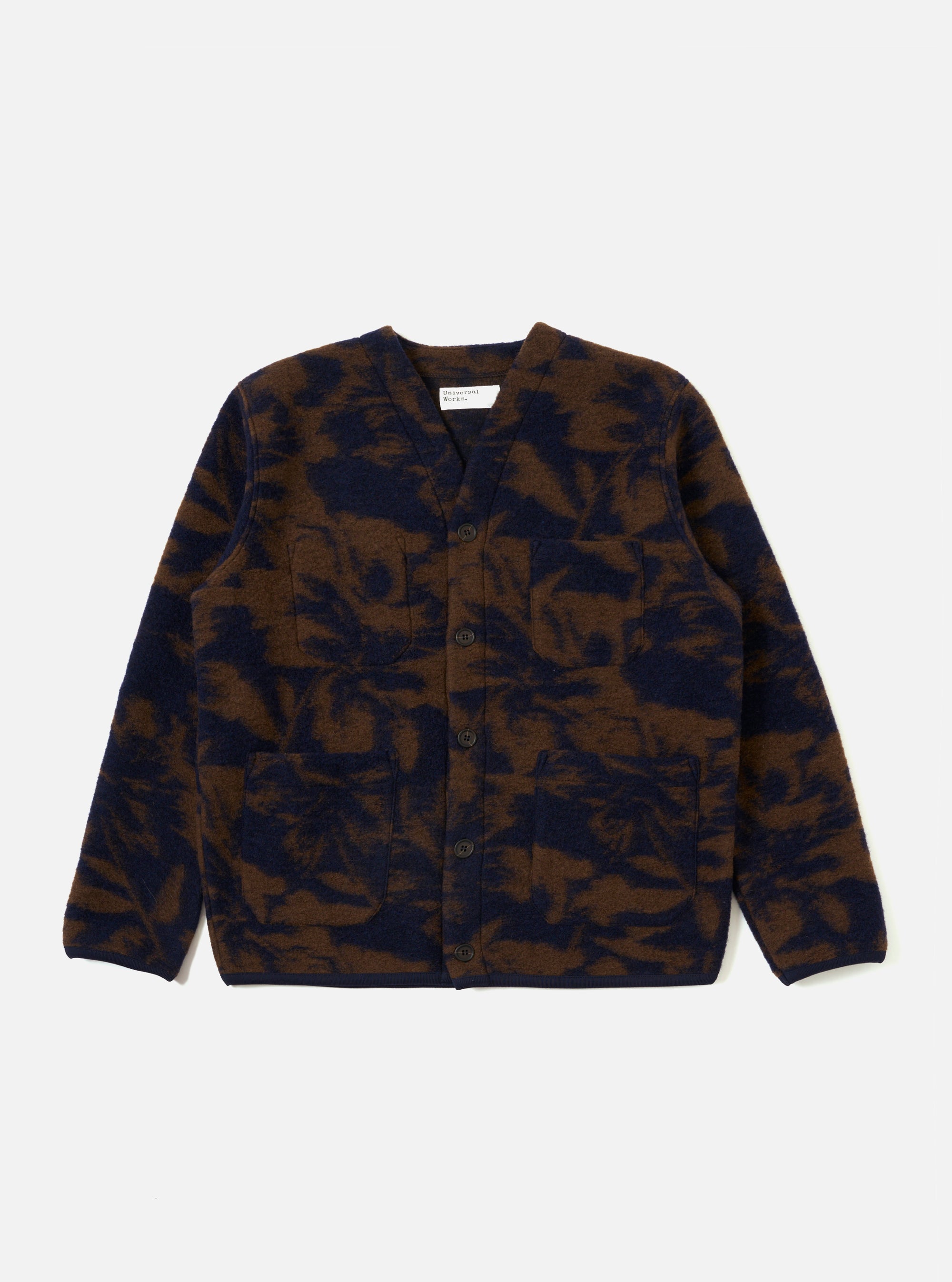 Navy/Brown Studio Fleece Cardigan