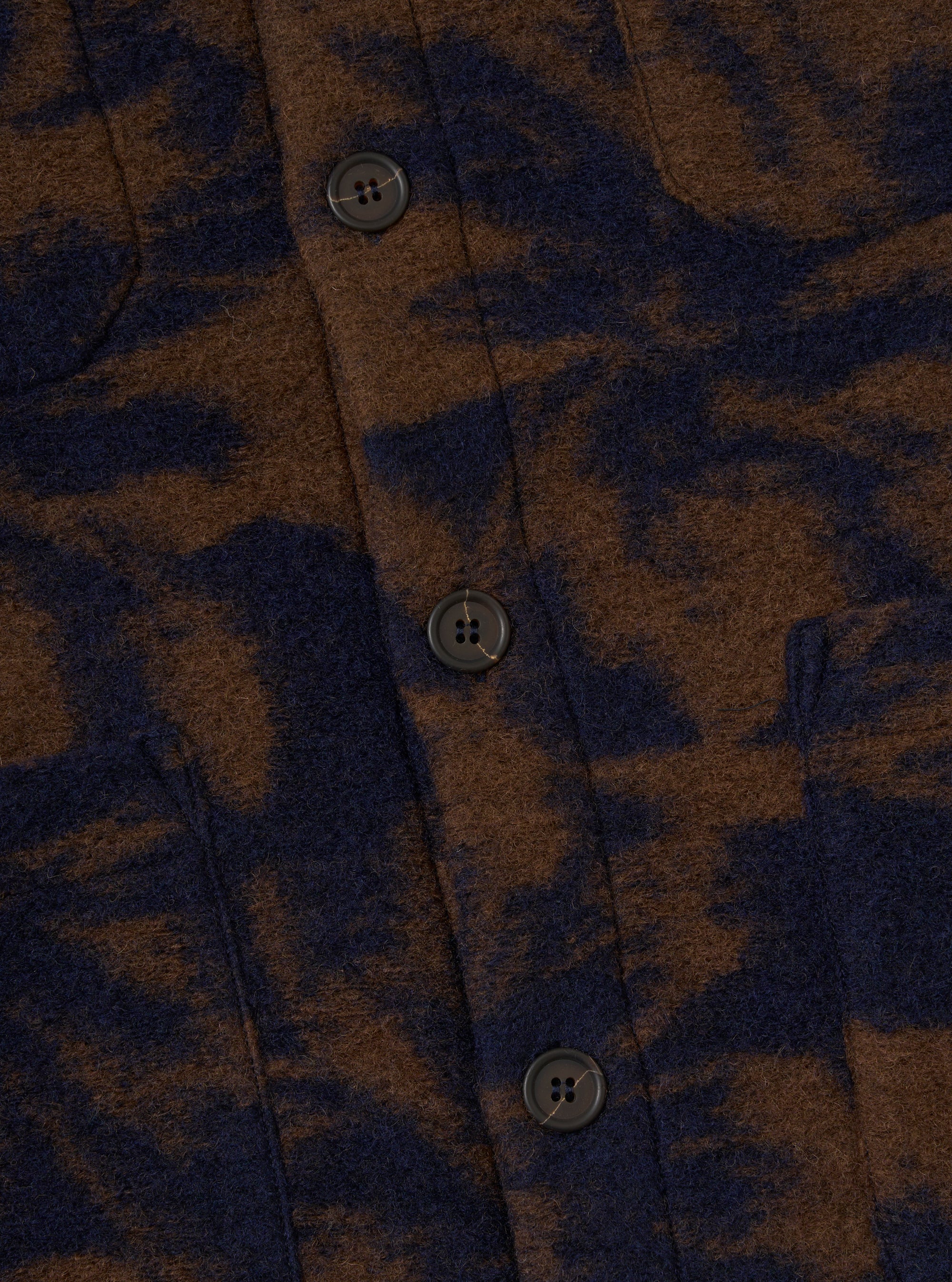 Navy/Brown Studio Fleece Cardigan