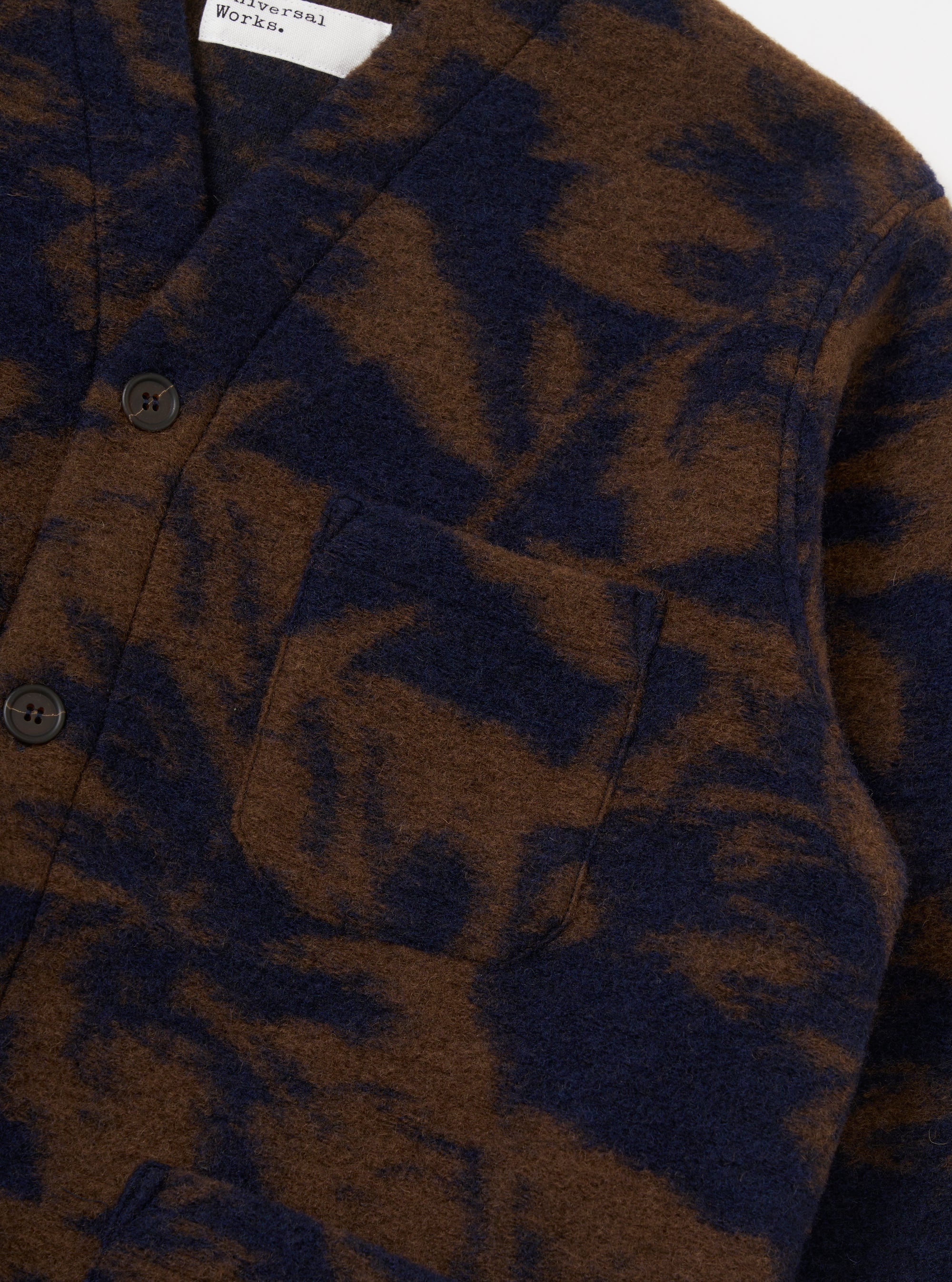 Navy/Brown Studio Fleece Cardigan