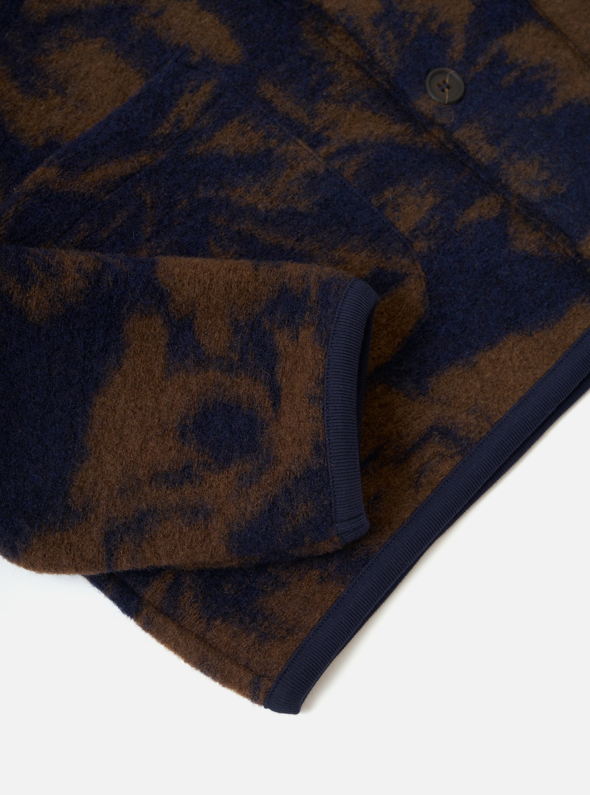 Navy/Brown Studio Fleece Cardigan