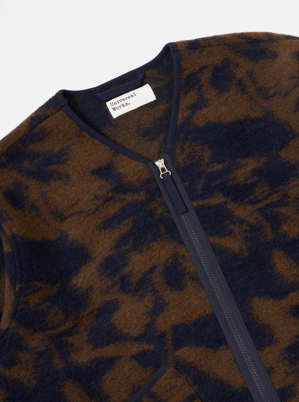 Navy/Brown Studio Fleece Zip Liner Jacket