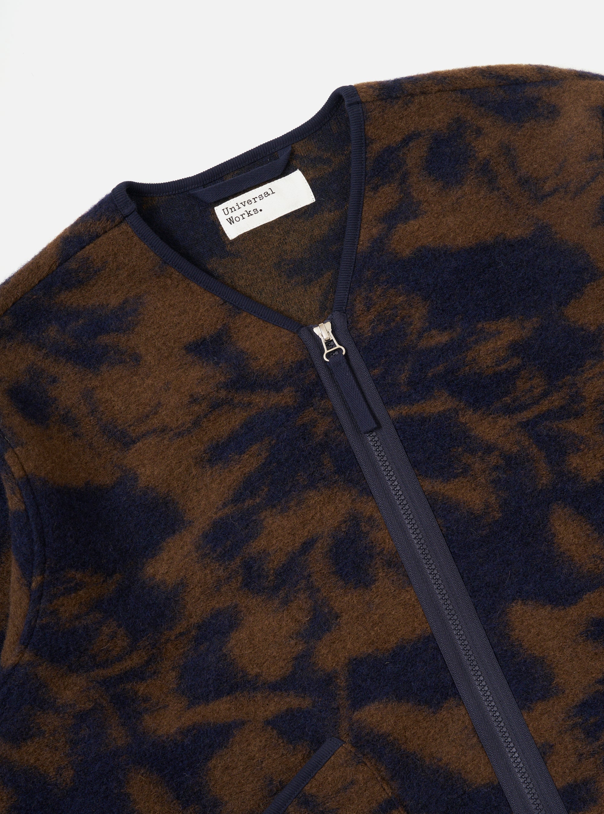 Navy/Brown Studio Fleece Zip Liner Jacket