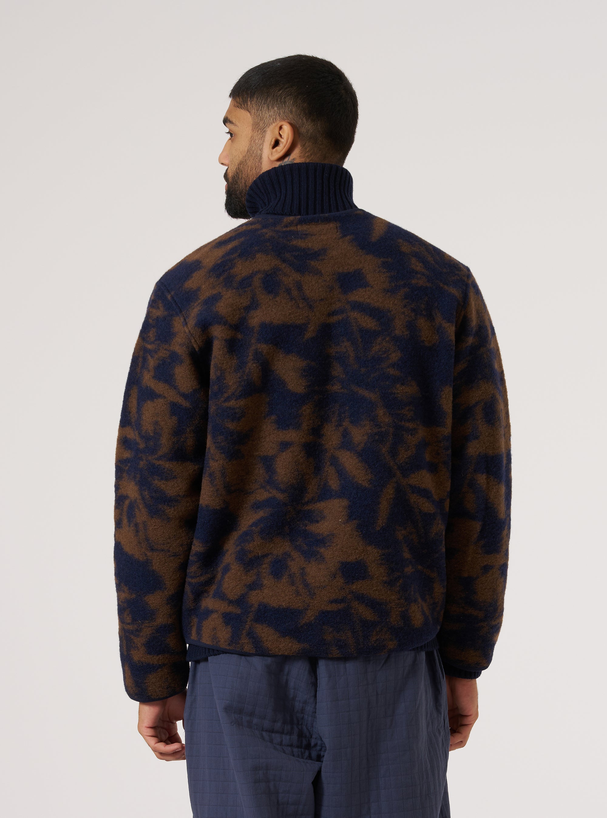 Navy/Brown Studio Fleece Zip Liner Jacket