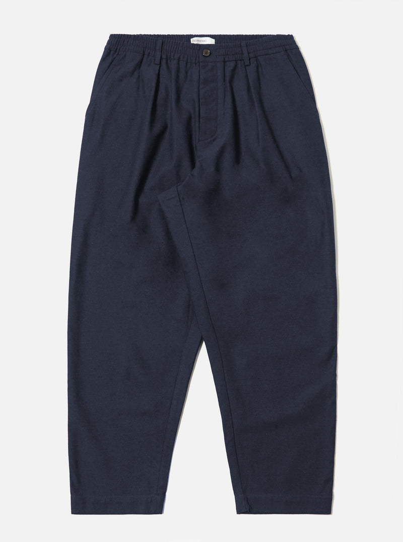 Navy Lucca Suiting Pleated Track Pant