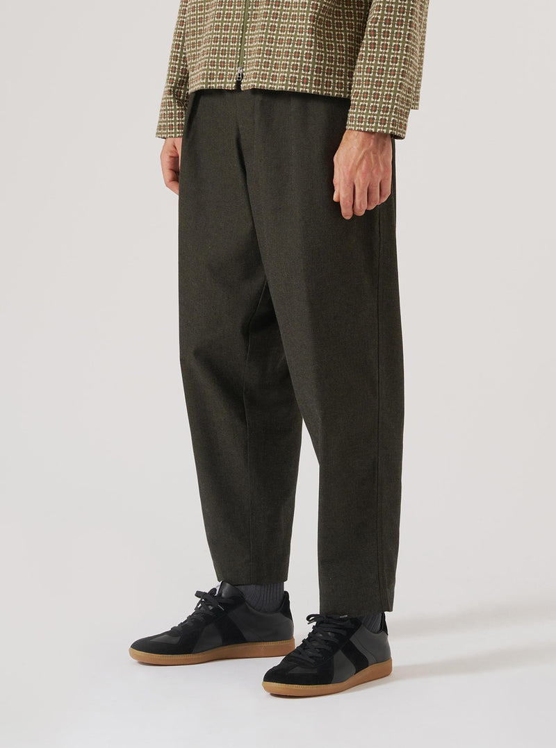 Olive Lucca Suiting Pleated Track Pant