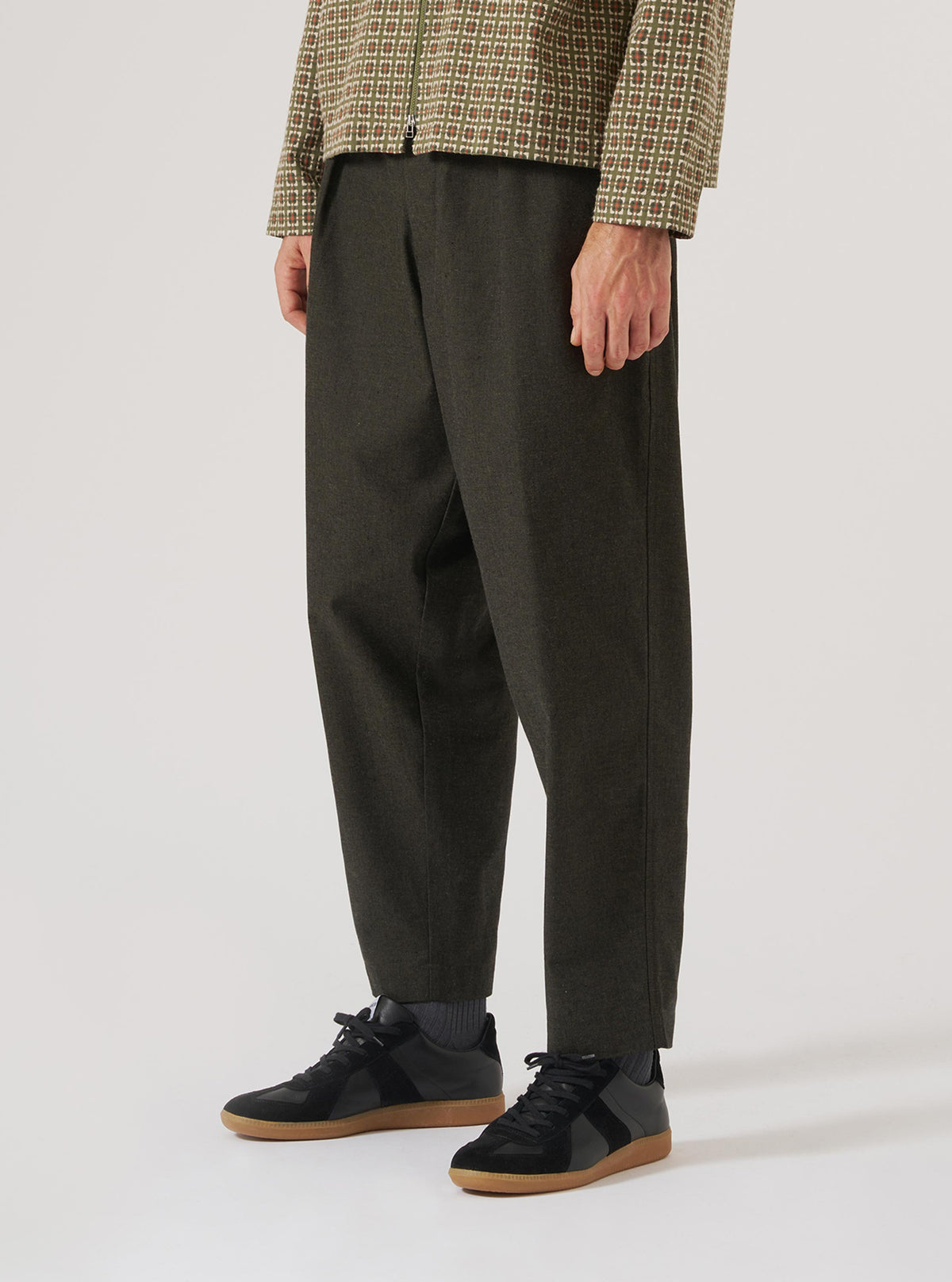 Olive Lucca Suiting Pleated Track Pant