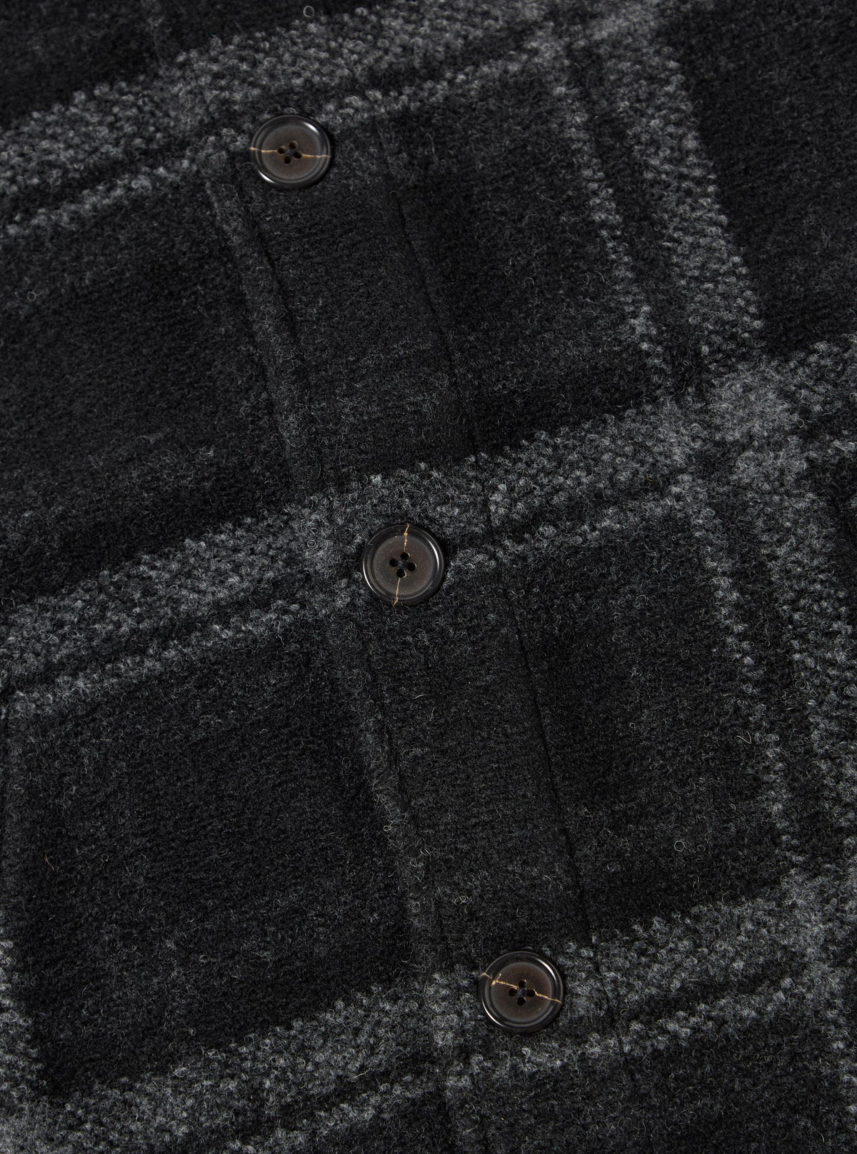 Grey Moh Check Fleece Button Front Bomber
