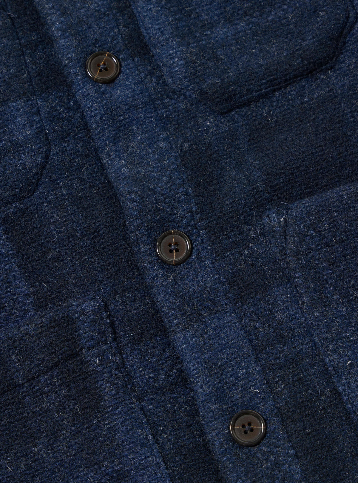 Navy Moh Check Fleece Cardigan