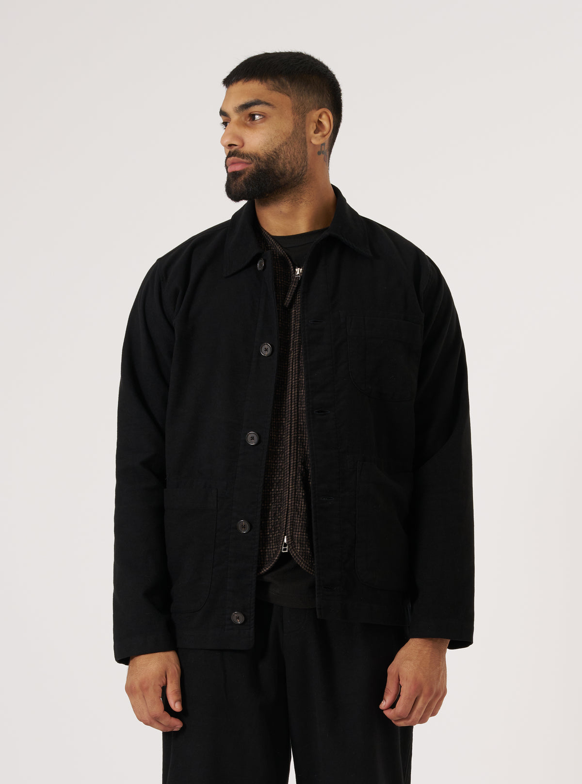 Black Comfort Moleskin Field Jacket