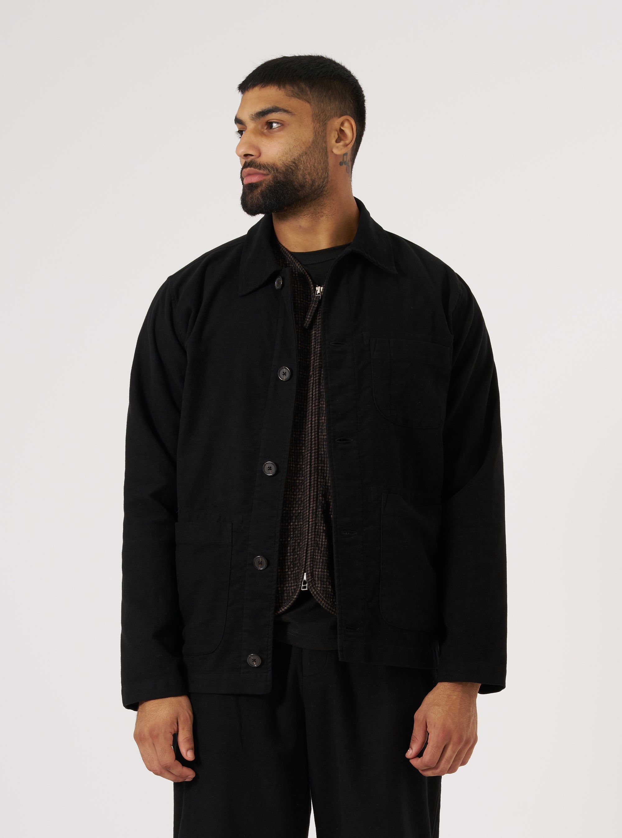 Black Comfort Moleskin Field Jacket