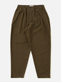 Khaki Comfort Moleskin Pleated Track Pant