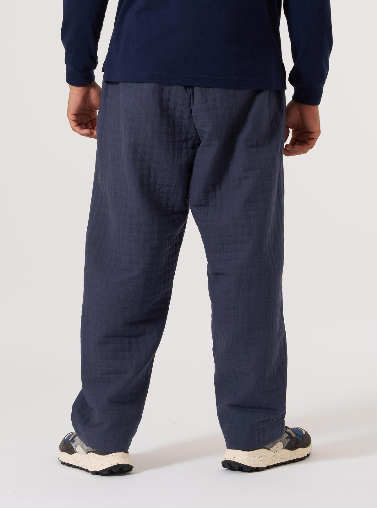 Navy Rahim Cotton Oxford Pant