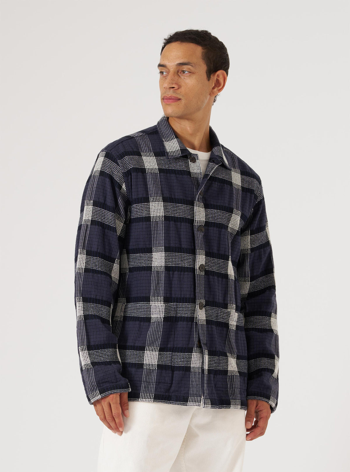 Charcoal Polka Check Easy Overshirt