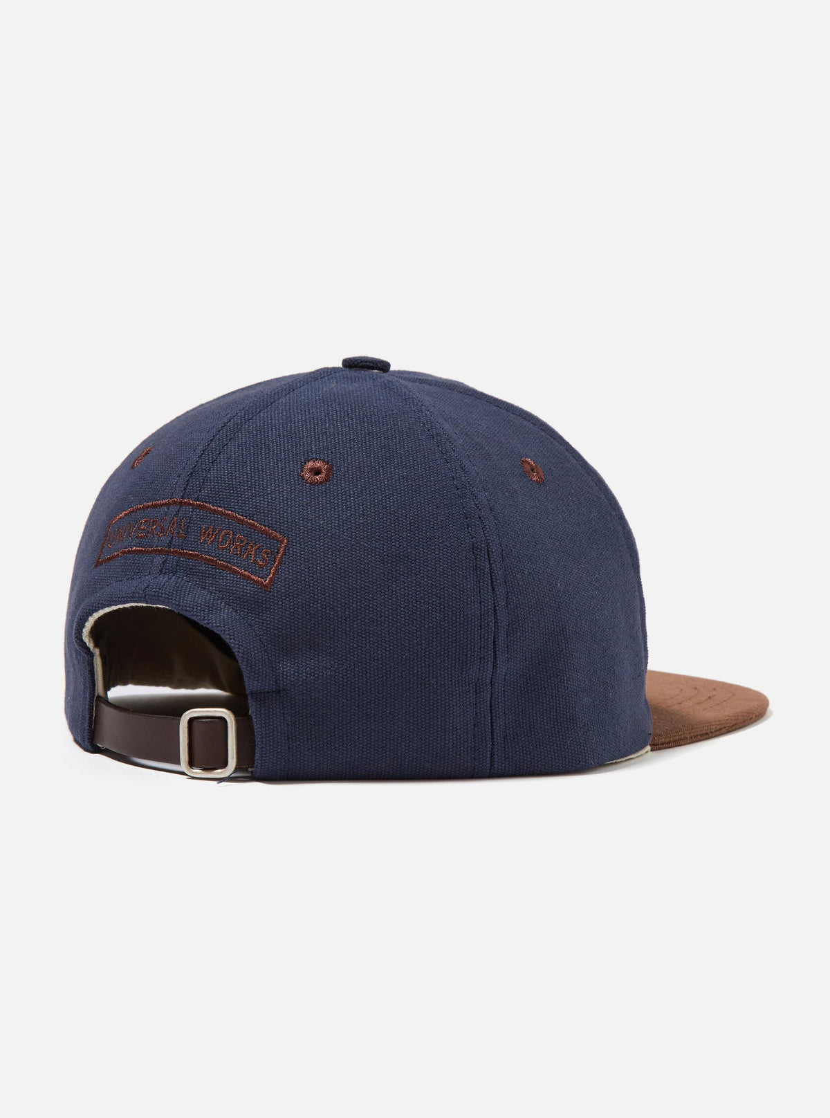 Navy/Brown Canvas Baseball Hat