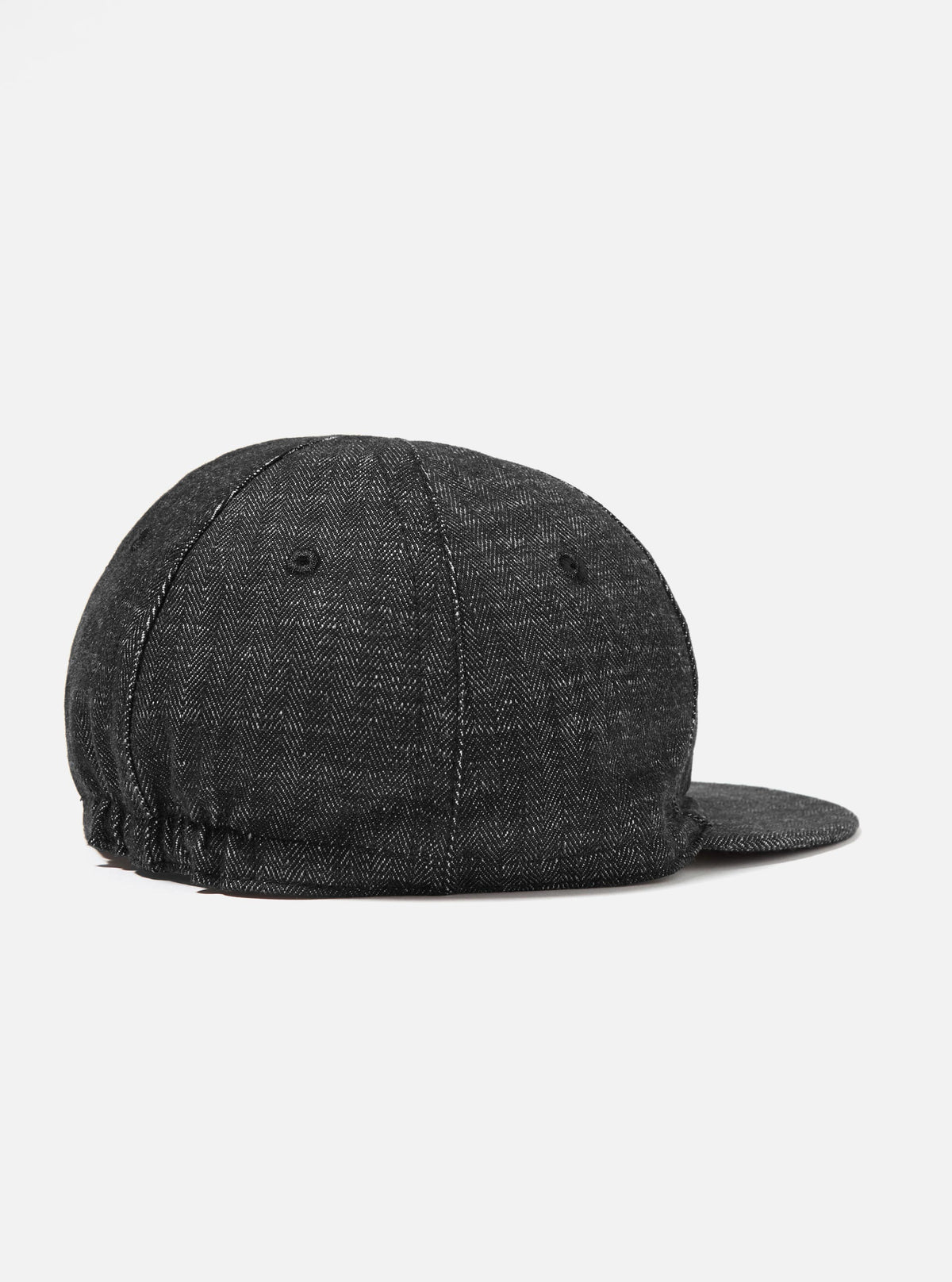 Black Italian Cotton Denim Mechanics Hat