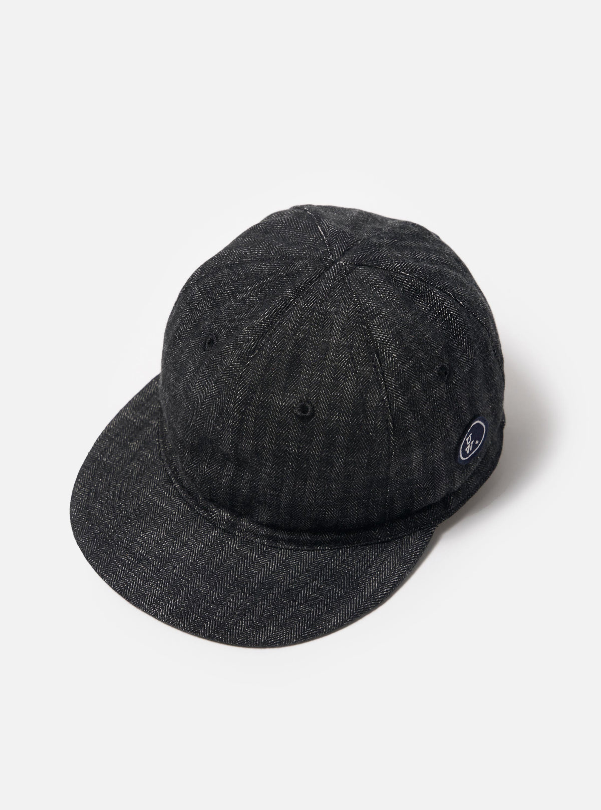 Black Italian Cotton Denim Mechanics Hat