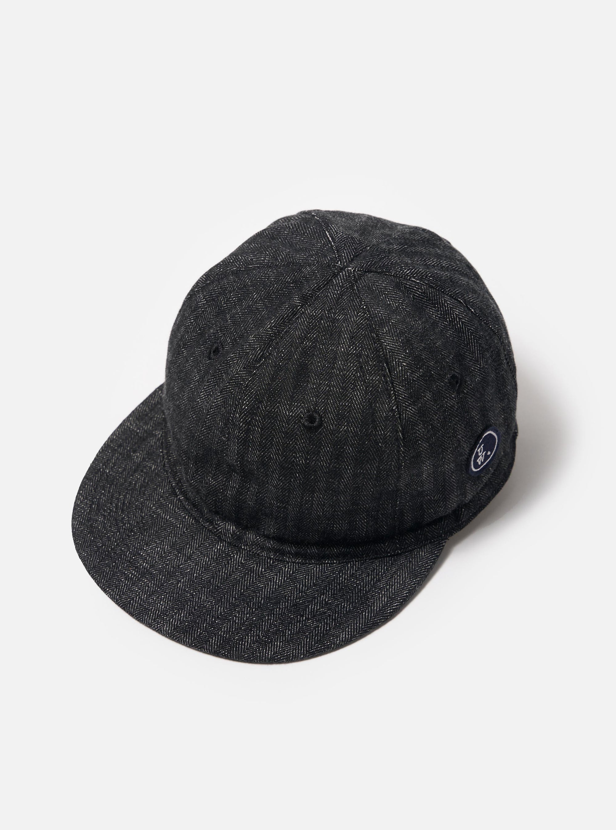 Black Italian Cotton Denim Mechanics Hat