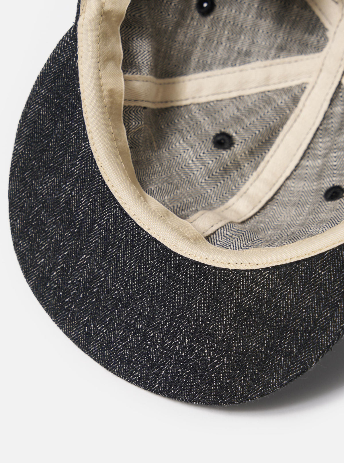 Black Italian Cotton Denim Mechanics Hat