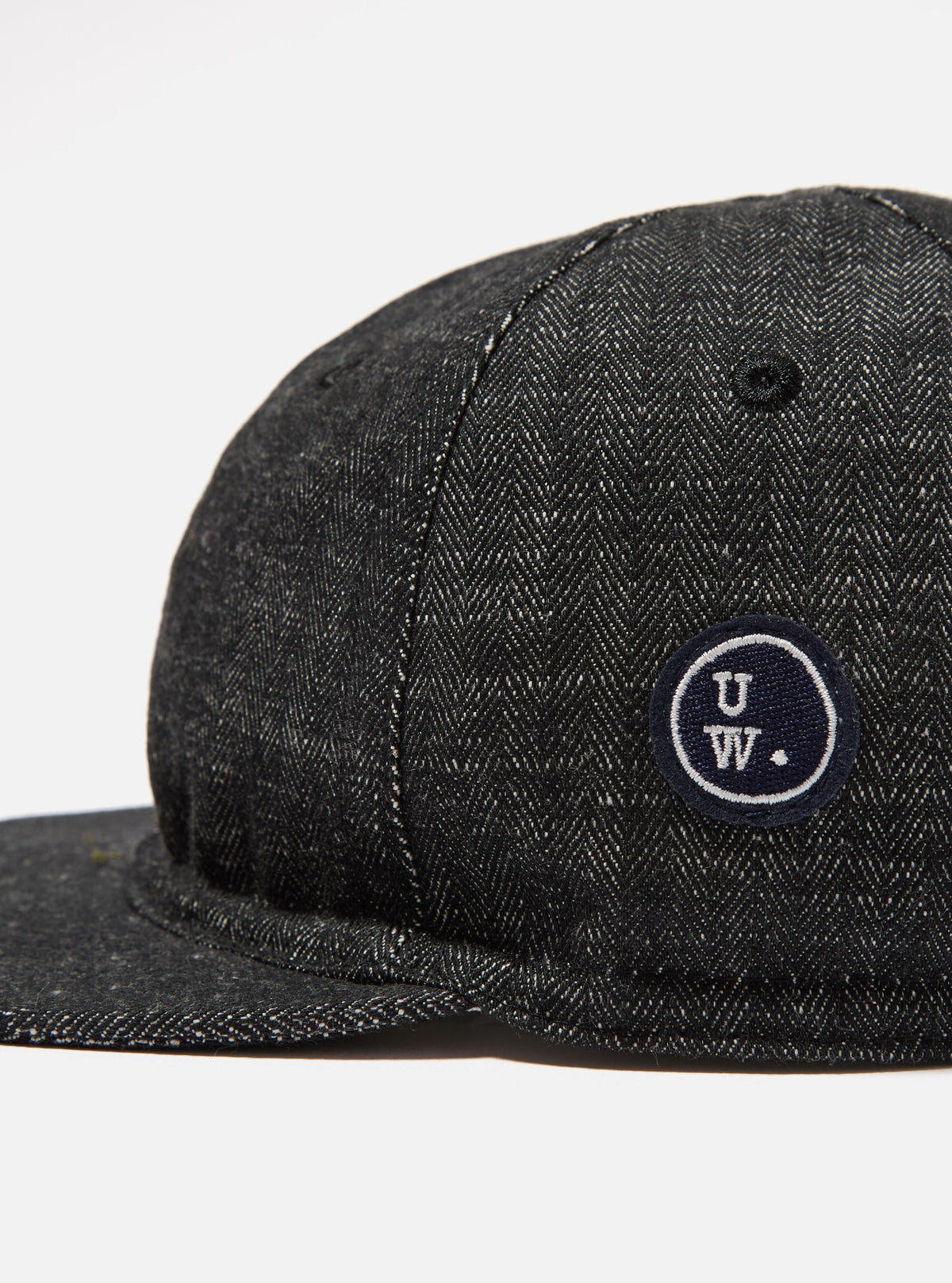 Black Italian Cotton Denim Mechanics Hat