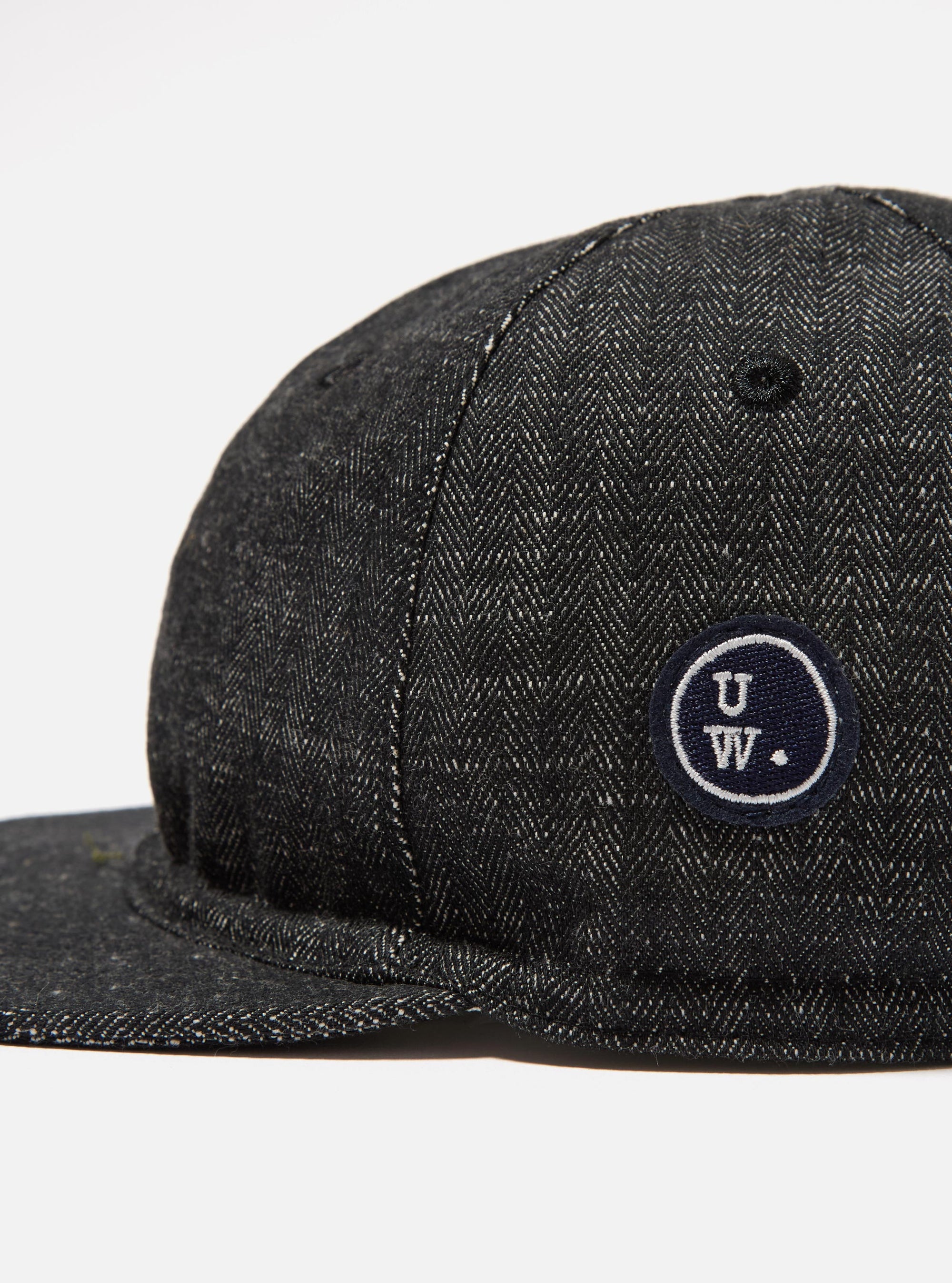 Black Italian Cotton Denim Mechanics Hat