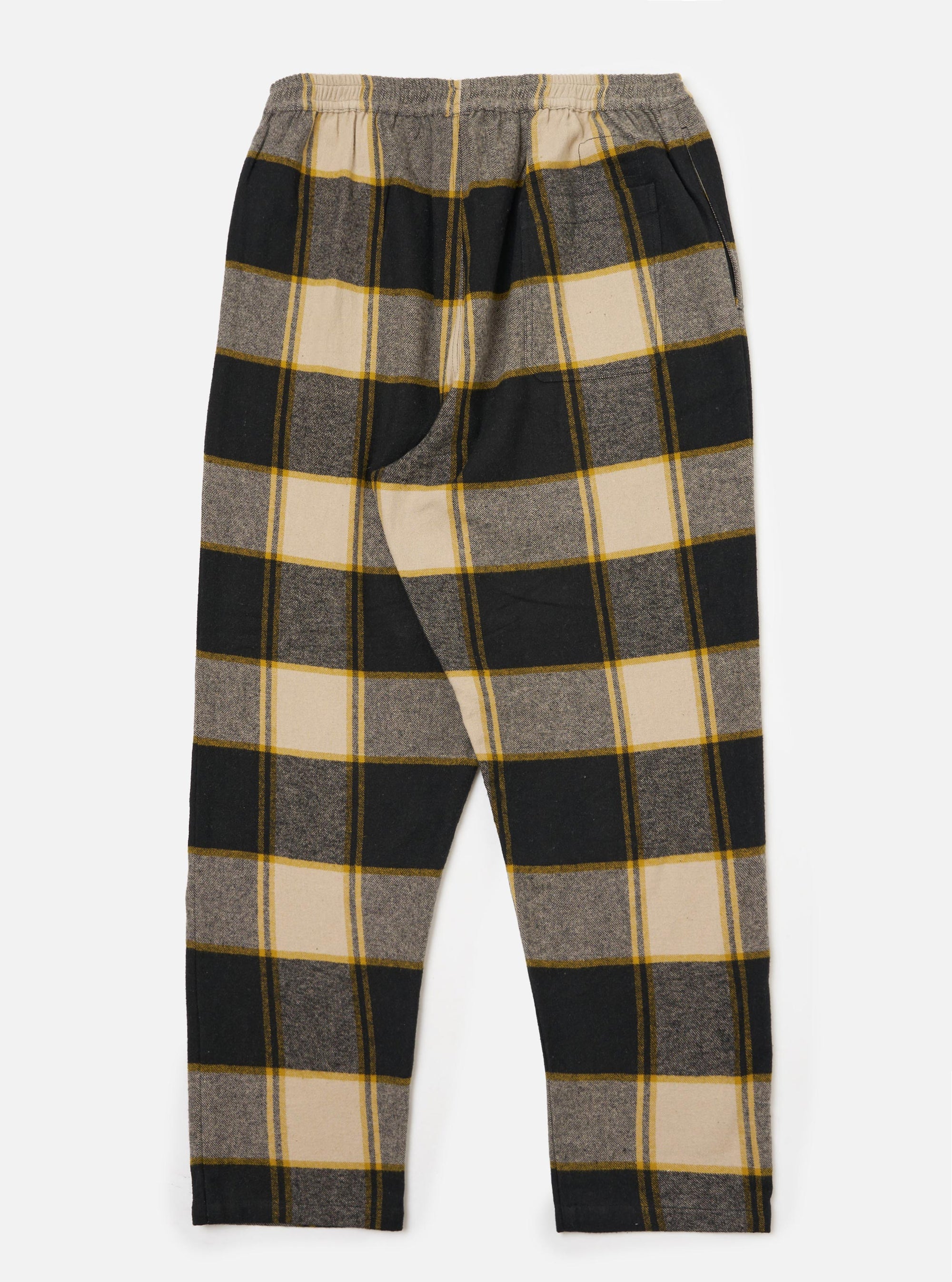 Black/Sand Brushed Big Check Long Pyjama Set