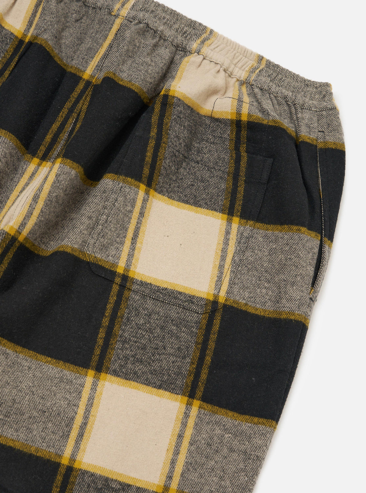 Black/Sand Brushed Big Check Long Pyjama Set