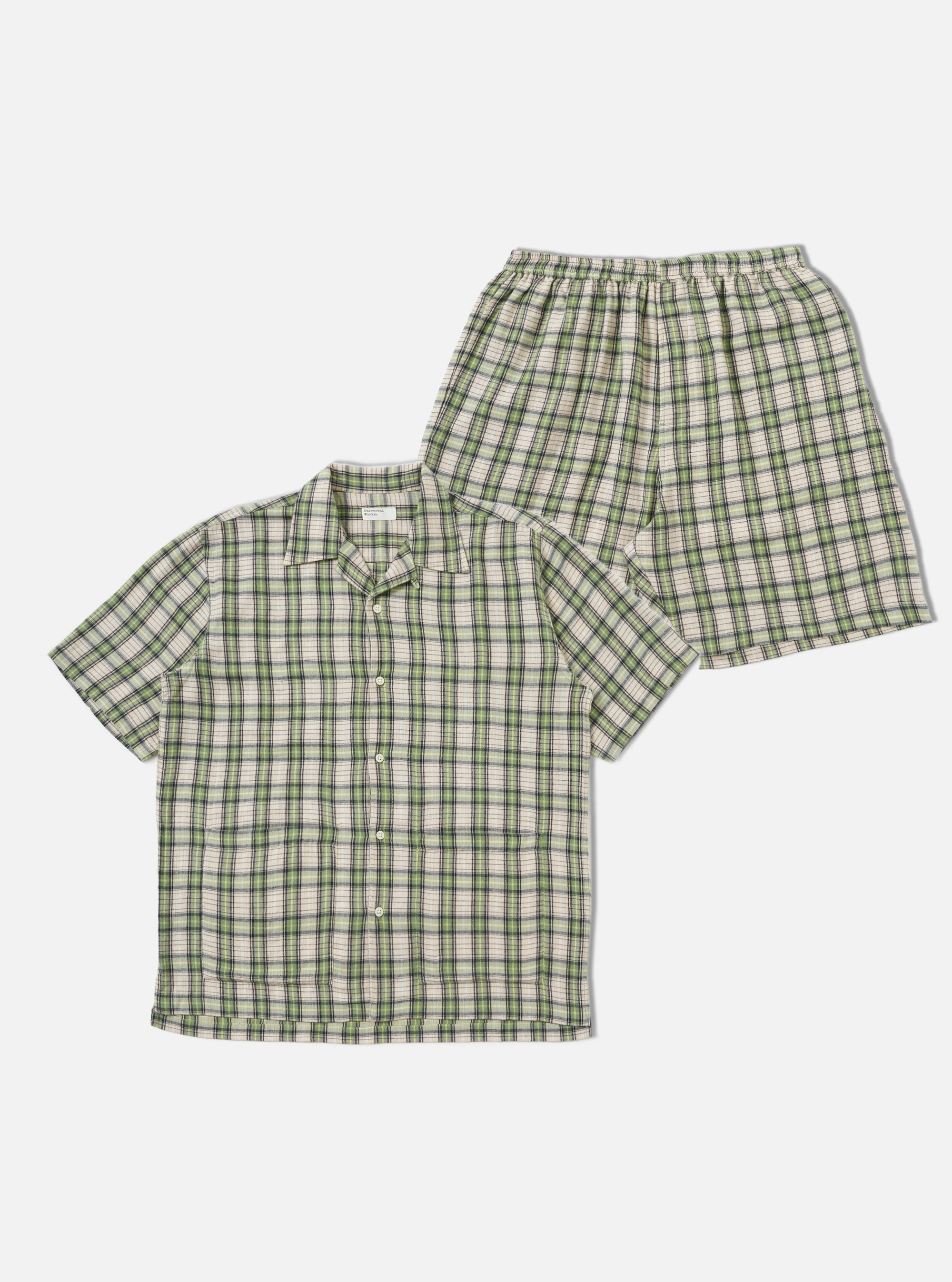 Green Busy Plaid Short Pyjama Set