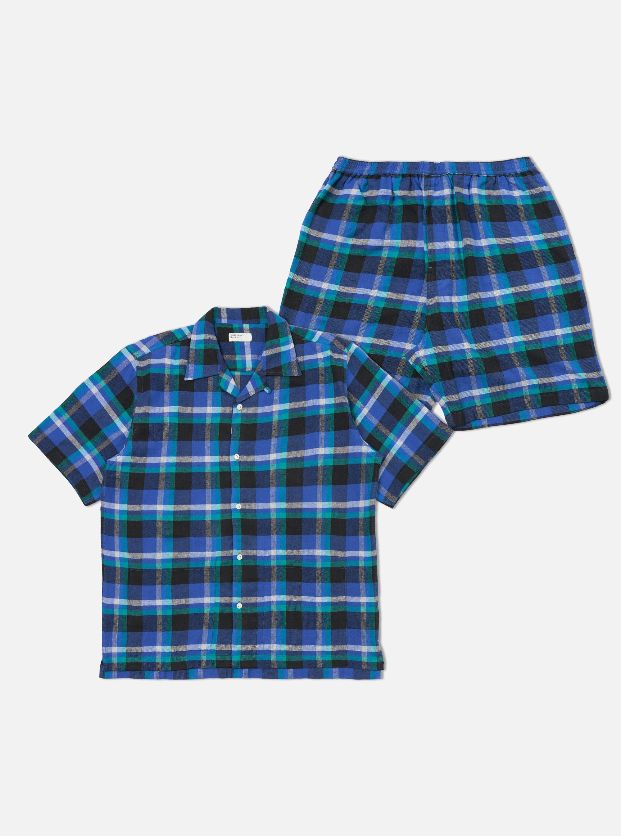 Blue Night Check Short Pyjama Set