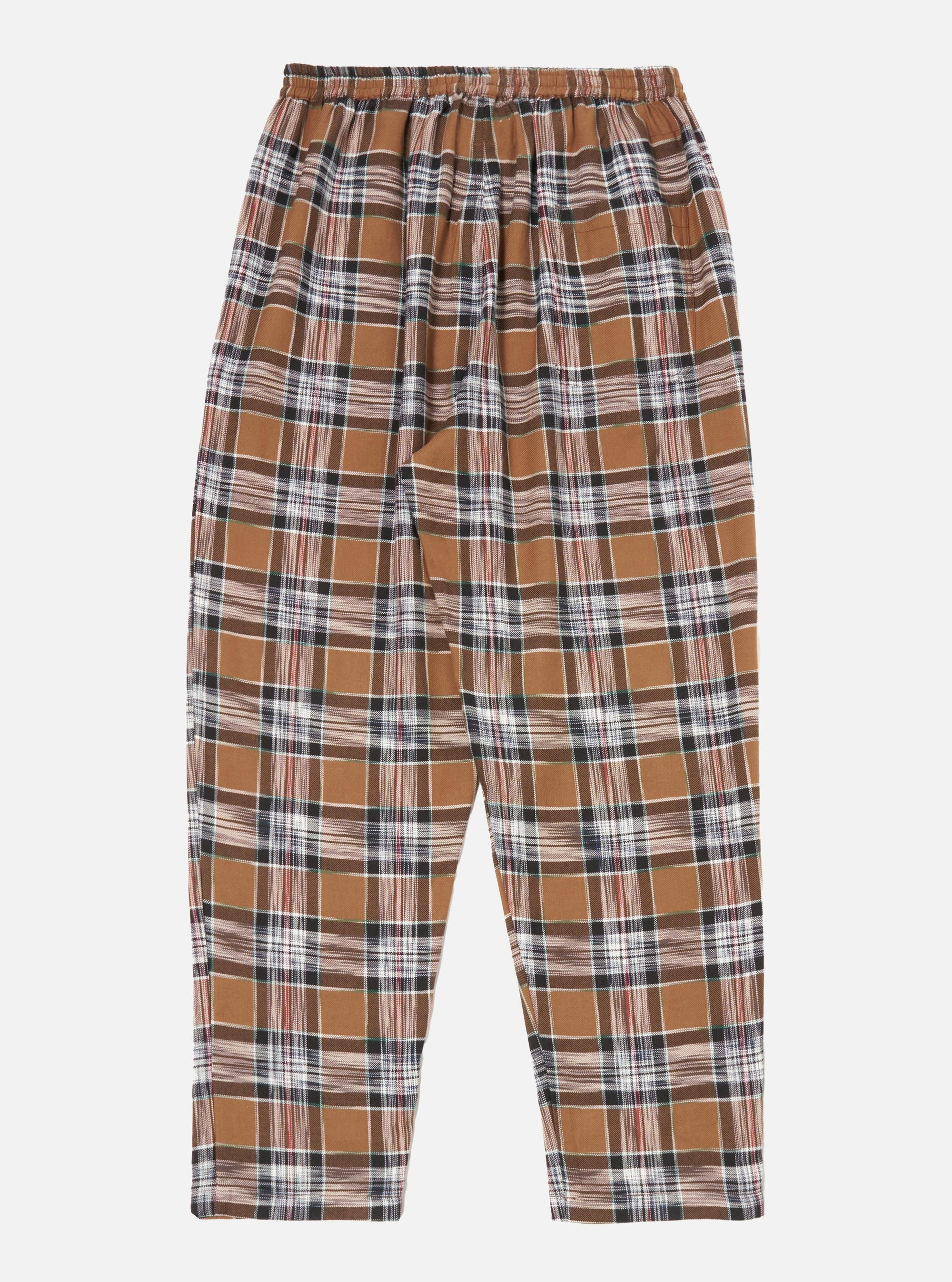 Brown Ikat Twill Check Long Pyjama Set