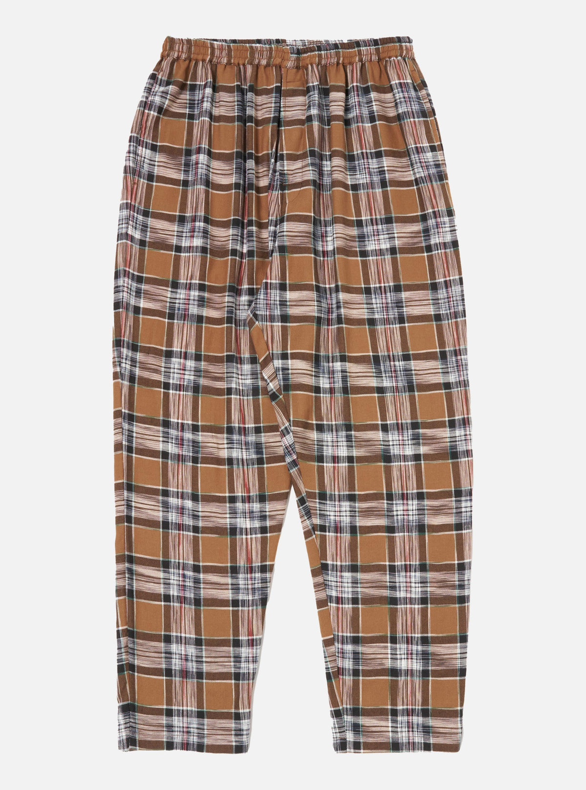 Brown Ikat Twill Check Long Pyjama Set