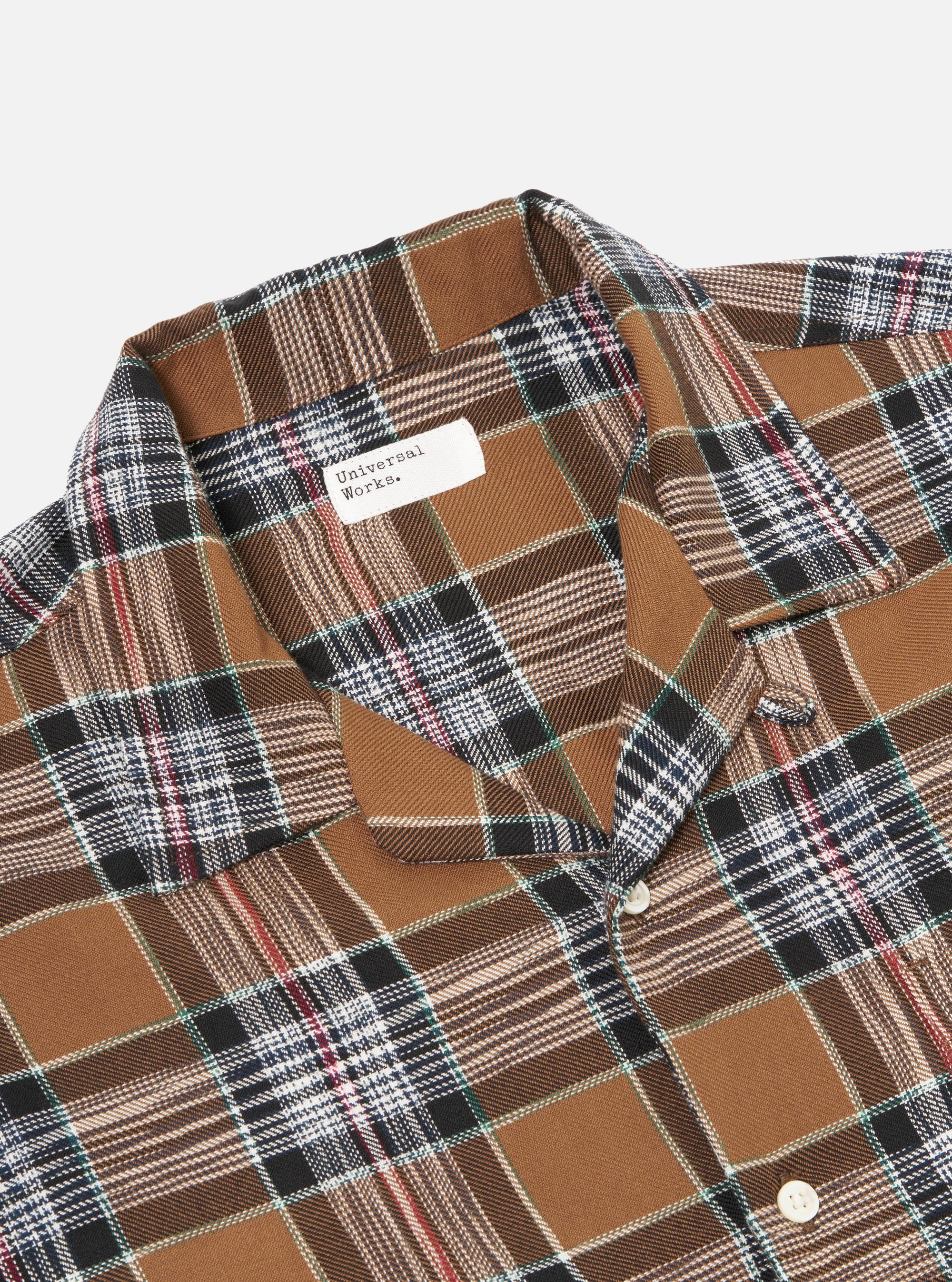 Brown Ikat Twill Check Long Pyjama Set