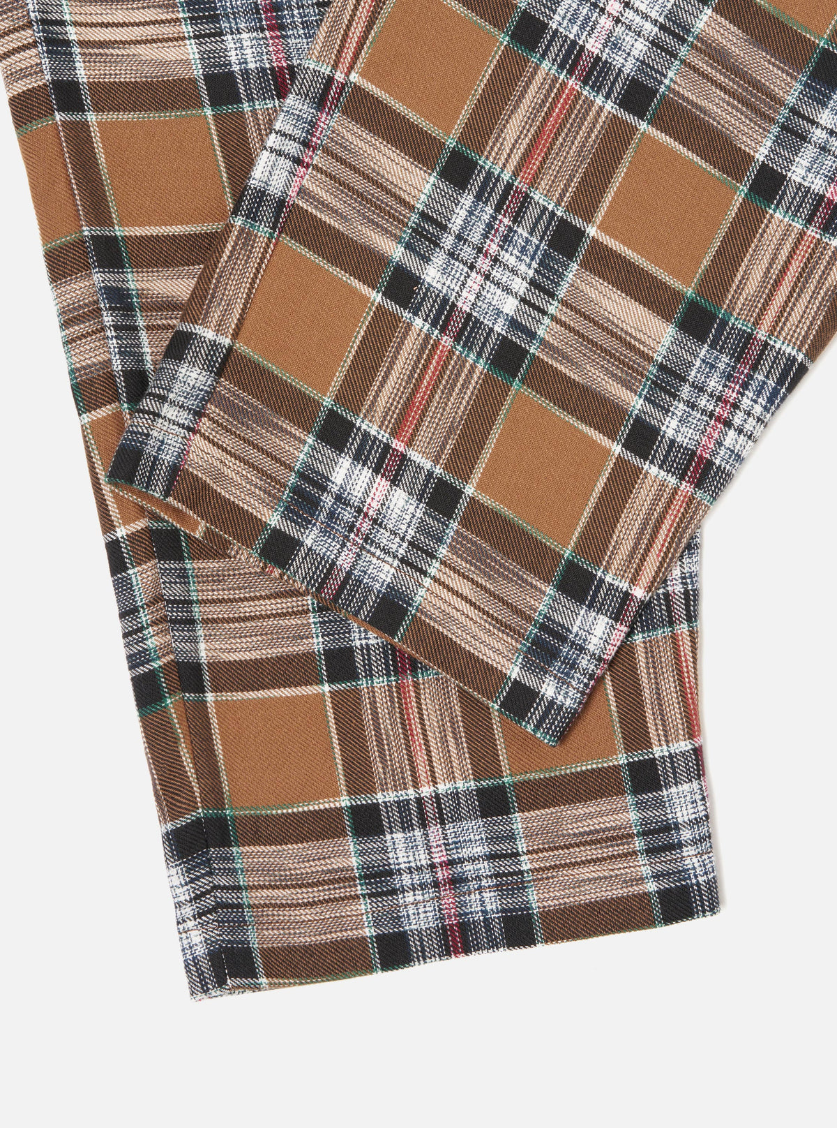 Brown Ikat Twill Check Long Pyjama Set