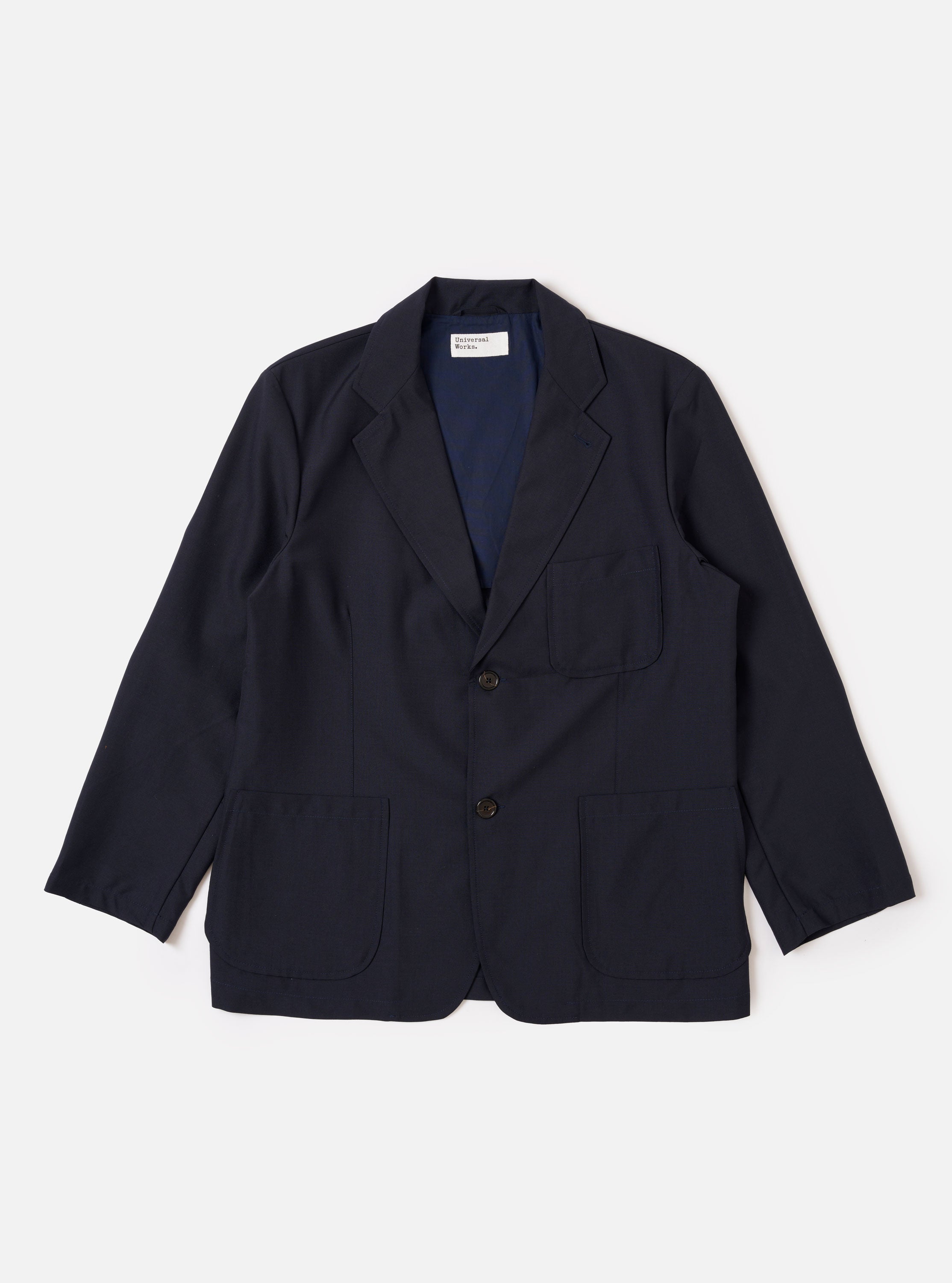Men's Navy Tropical Suiting Two Button Jacket – Universal Works
