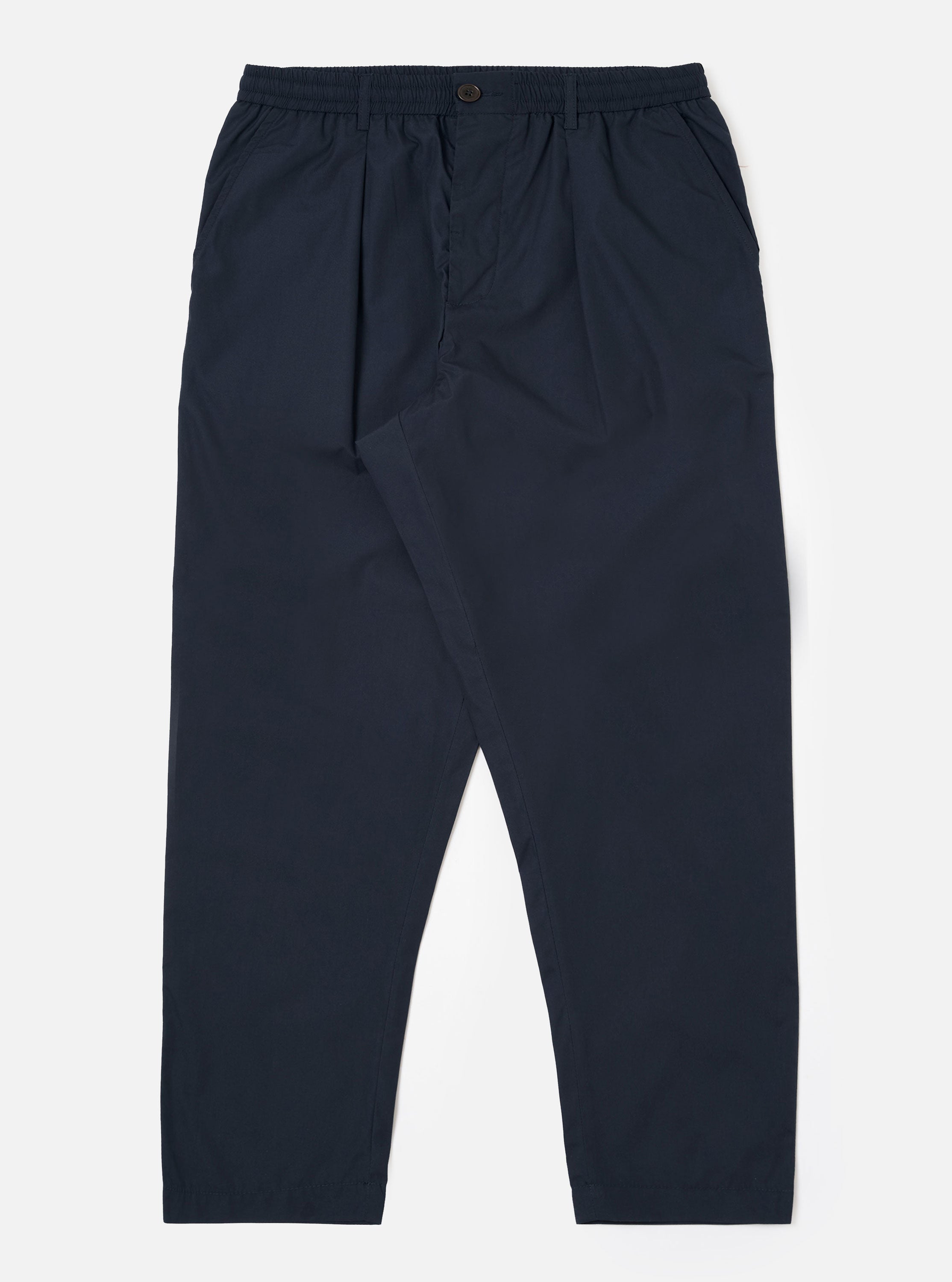 Men's Navy Recycled Poly Tech Pleated Track Pant – Universal Works
