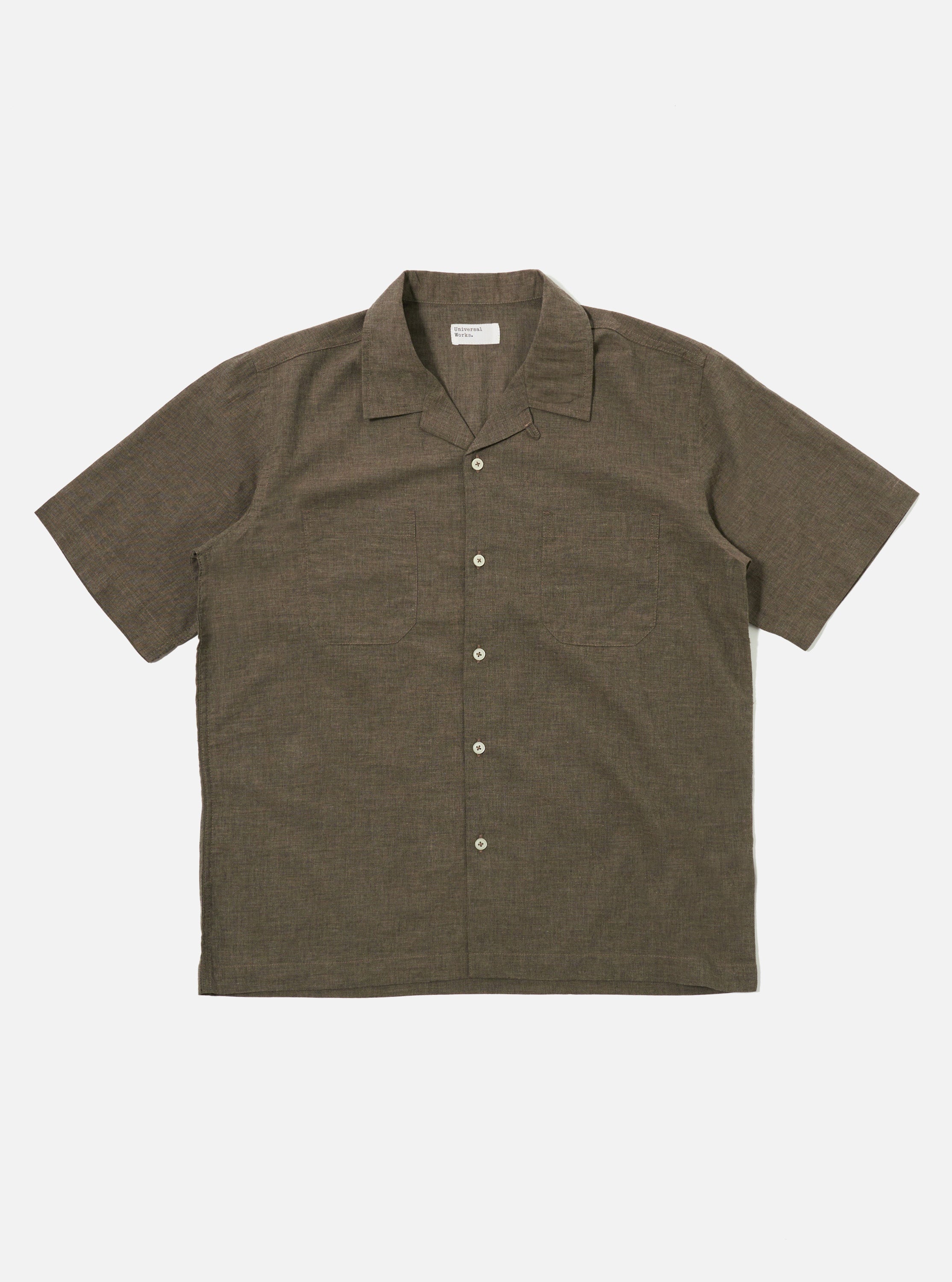 Men's Brown Fine Cotton Sal Road Camp Collar Shirt – Universal Works