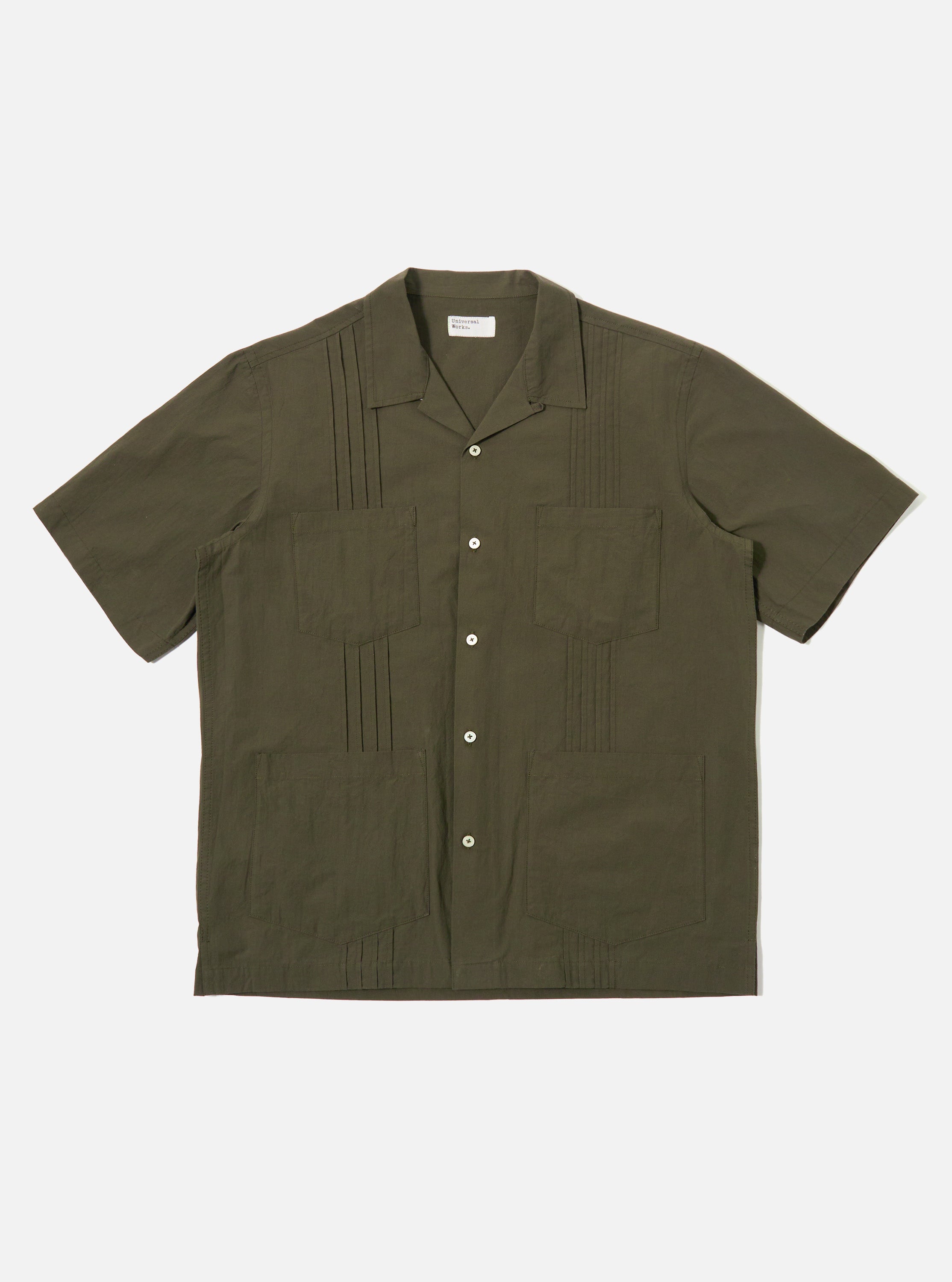 Men's Olive Tech Cotton S/S Dwight Overshirt – Universal Works