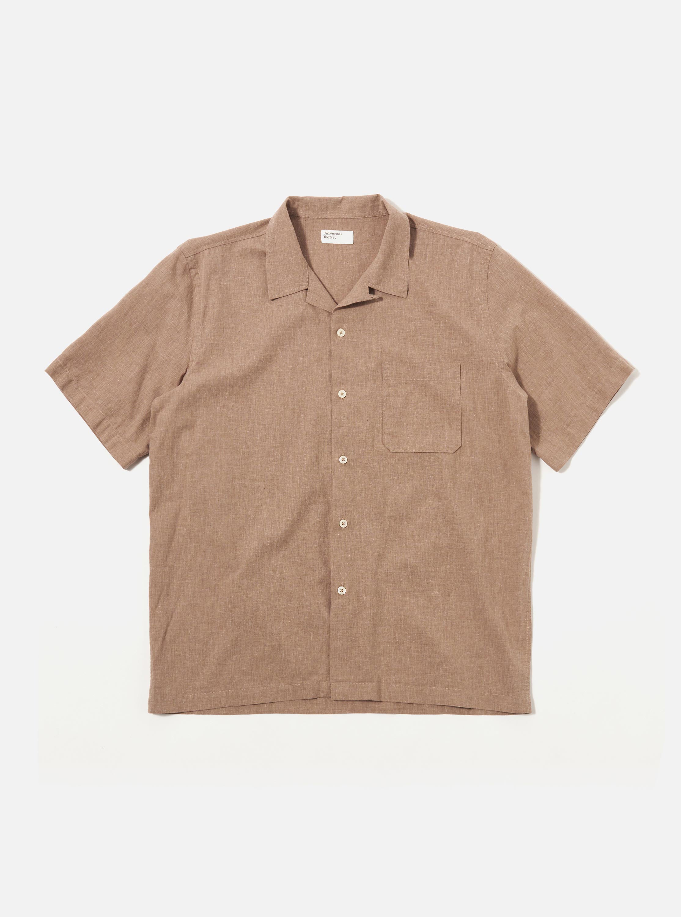 Men's Brown Sido Linen Mix Road Shirt – Universal Works