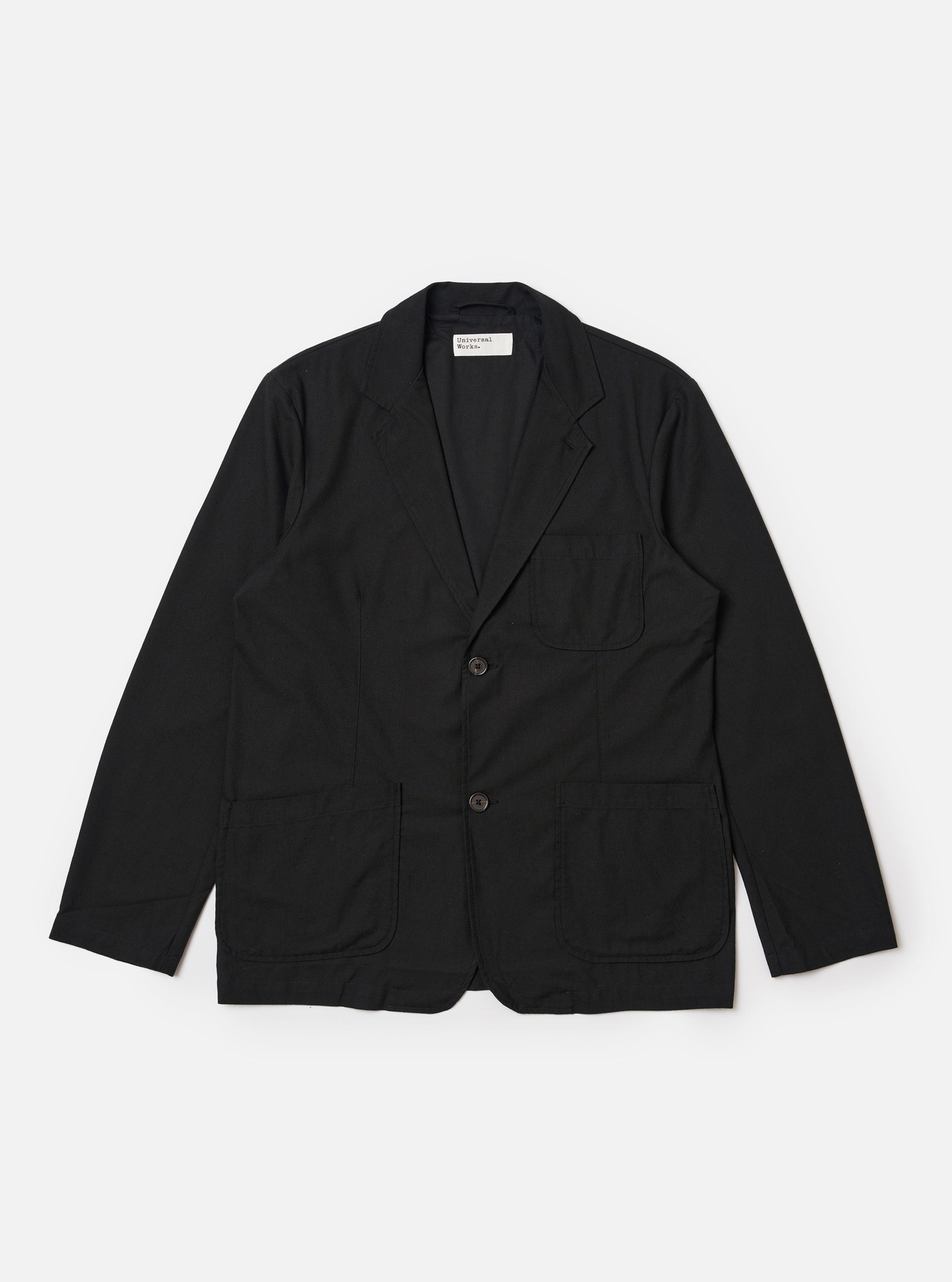 Men's Black Valencia Cotton Two Button Jacket – Universal Works