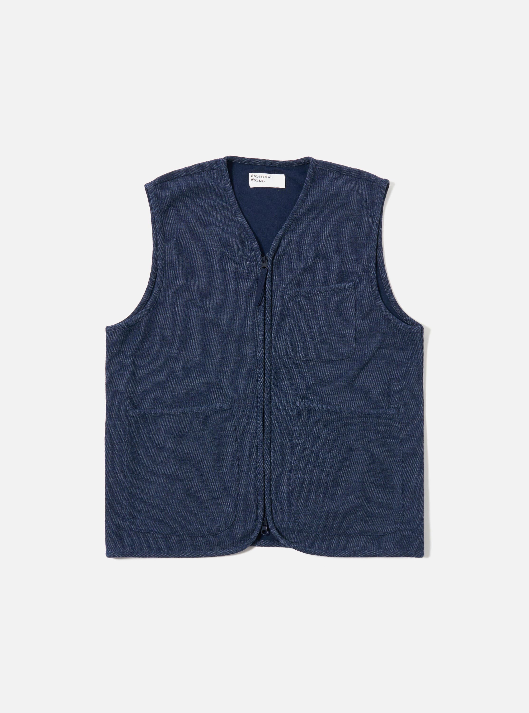 Men's Navy Maiorca Jersey Zip Gilet – Universal Works