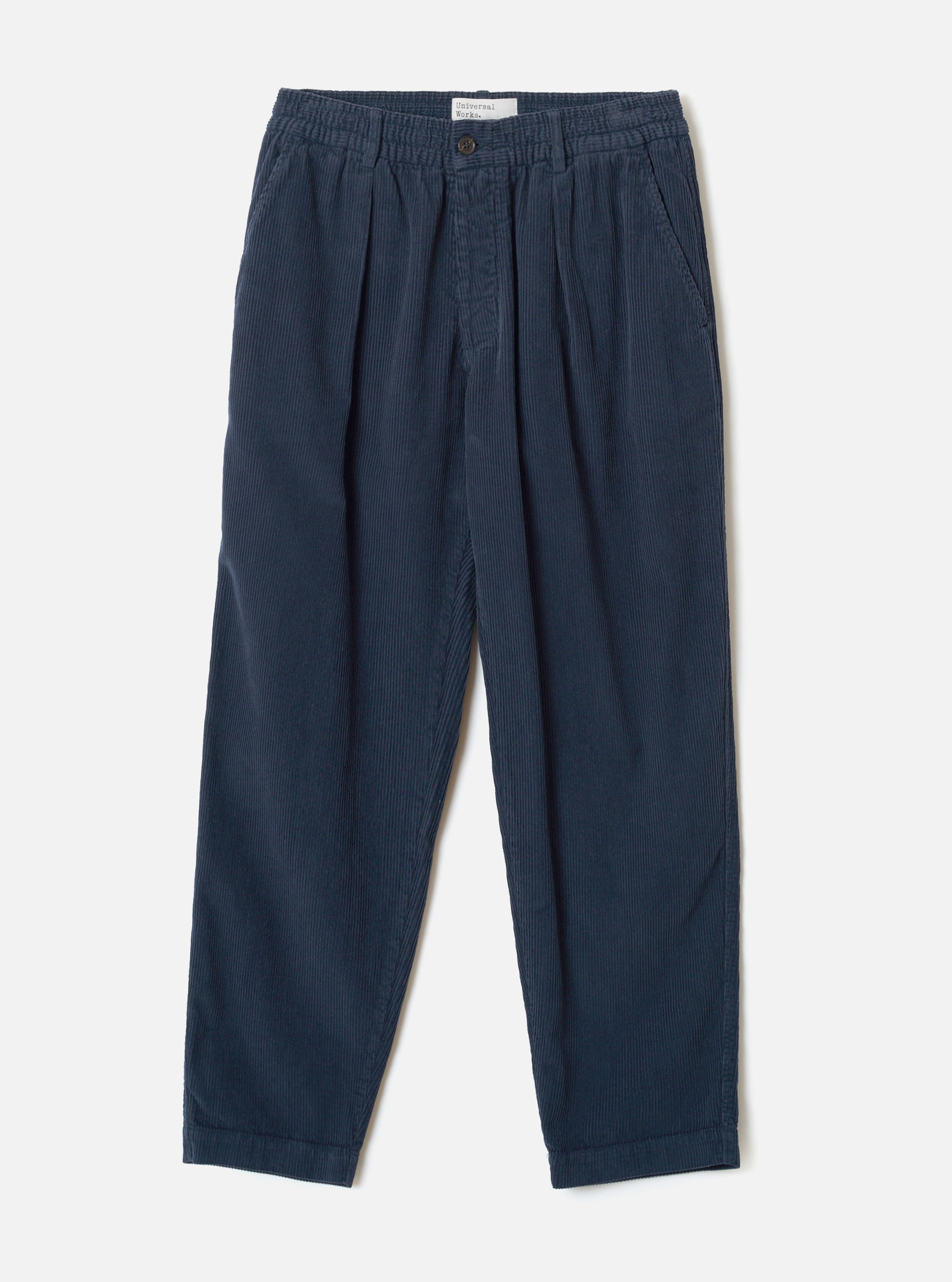 Men's Dark Navy Cord Pleated Track Pant – Universal Works