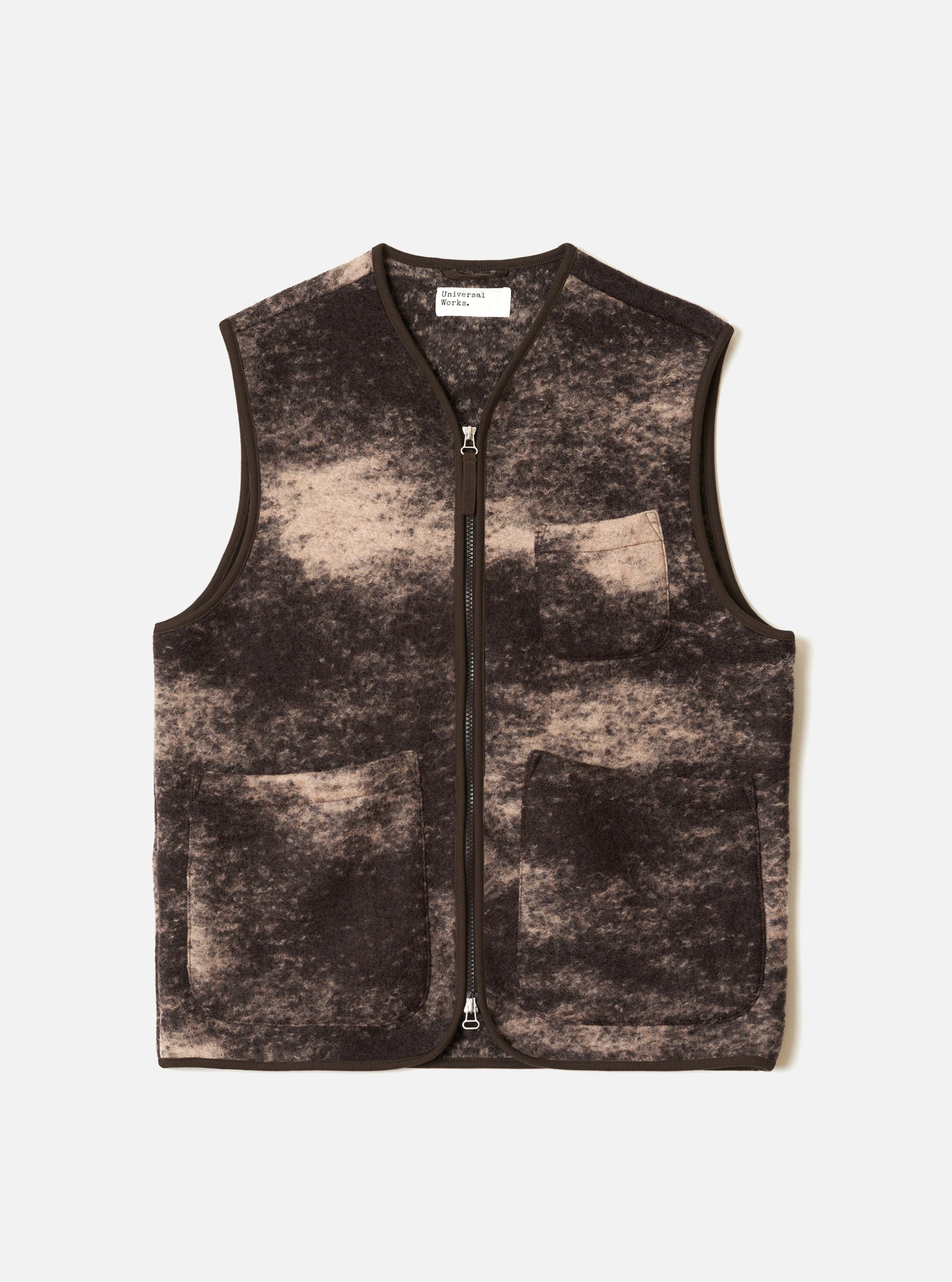 【極美品】URU WOOL PONCH ZIP UP VEST サイズ3 Men's Brown Cloud Camo Knit Zip Gilet – Universal Works
