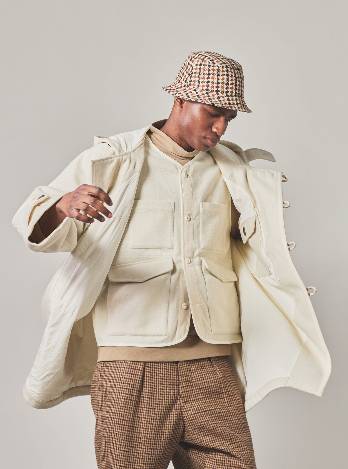 Ecru Marl Mowbray 4 Pocket Gilet