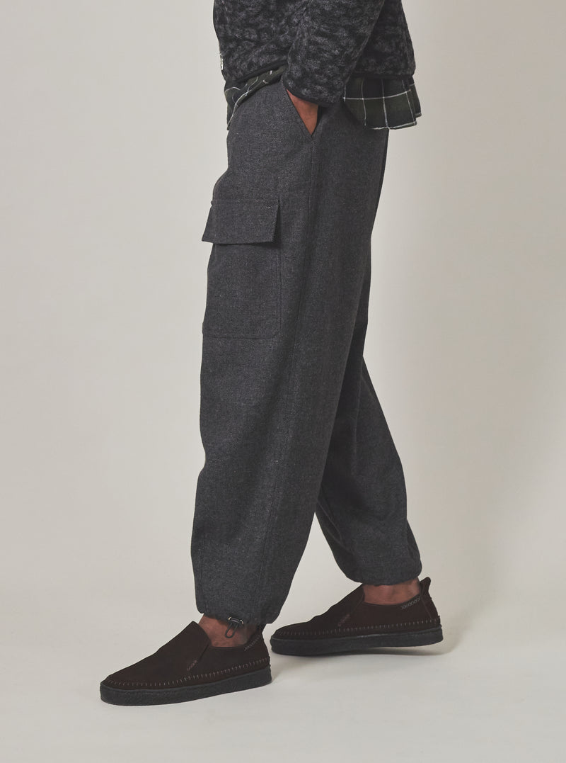 Grey Anders Wool Upcycled Loose Pilot Trouser