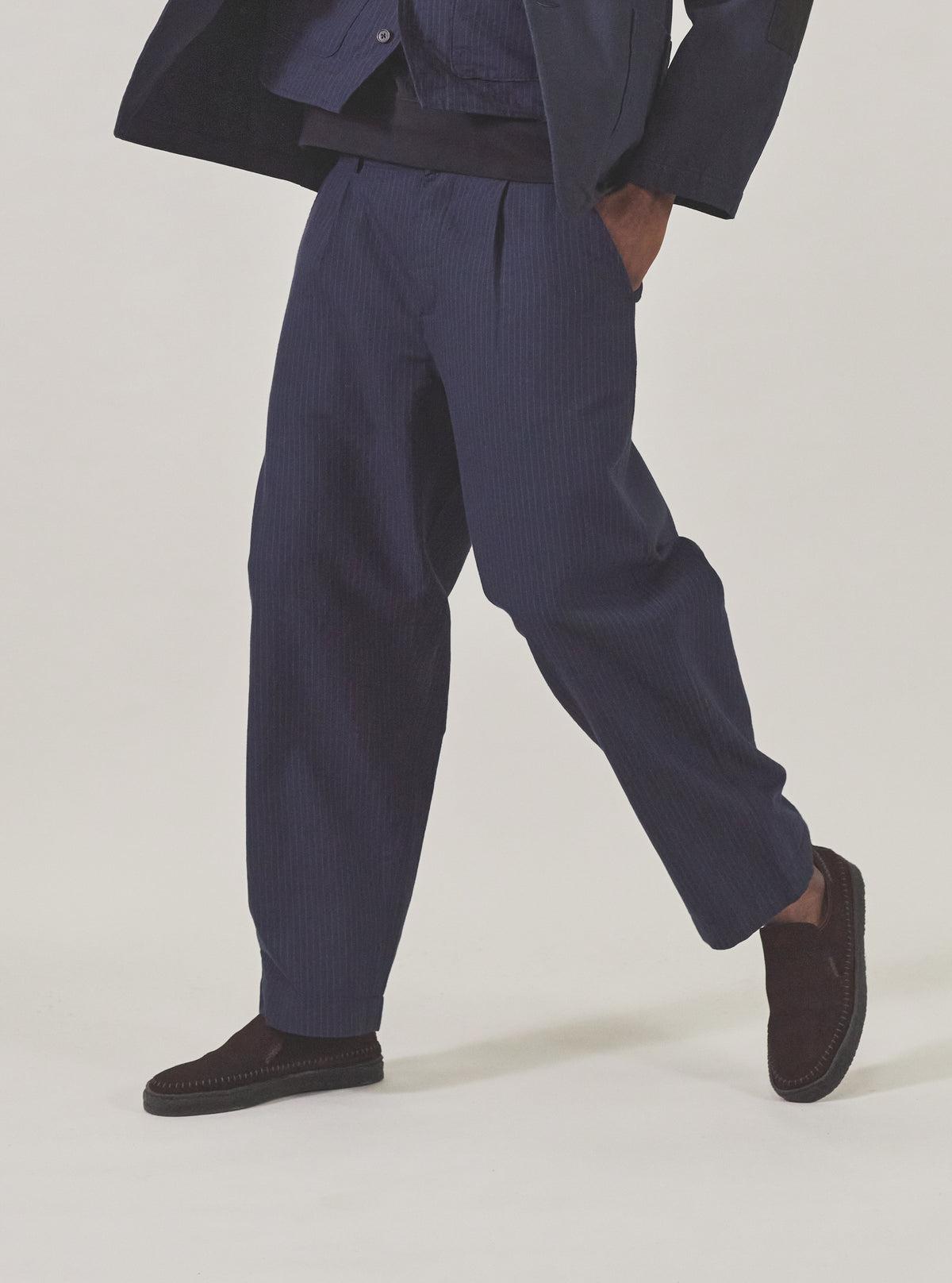 Navy Cotton Pinstripe Duke Pant