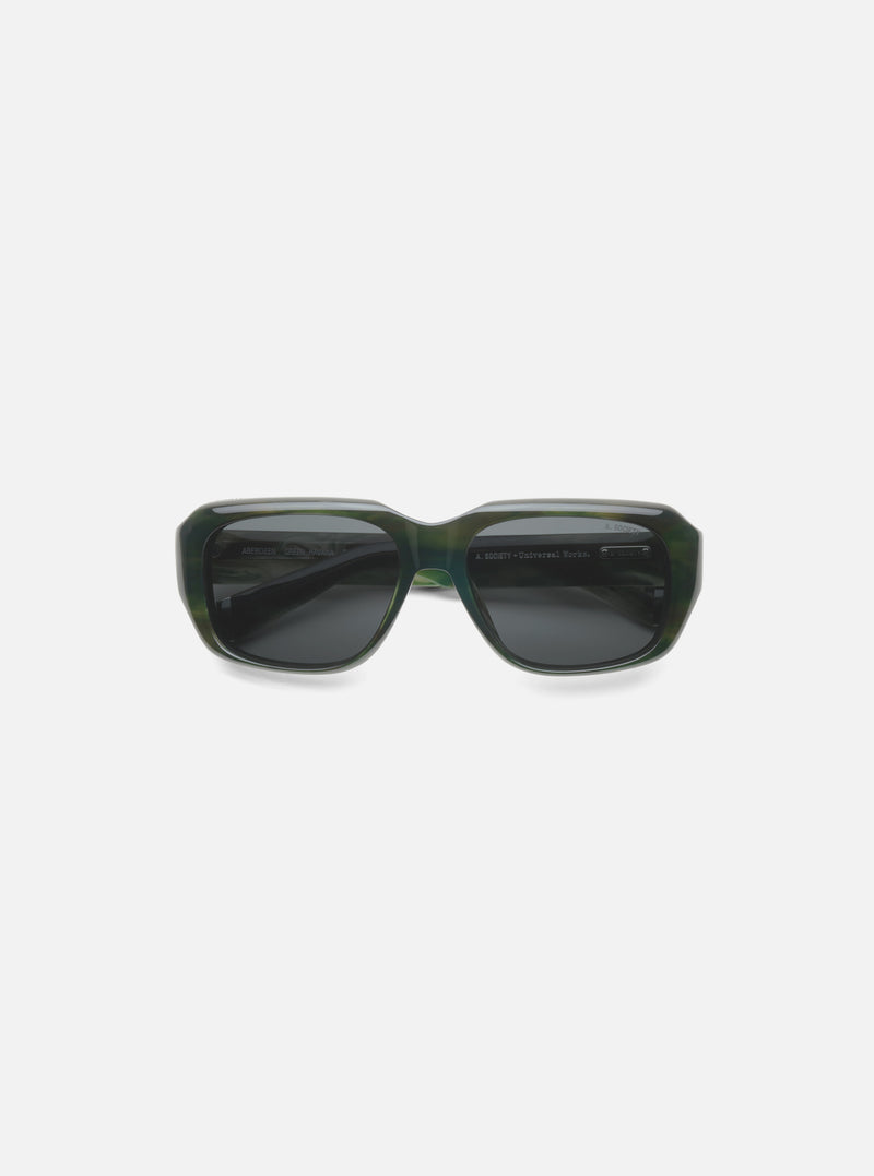 A. SOCIETY x Universal Works Green Aberdeen Sunglasses