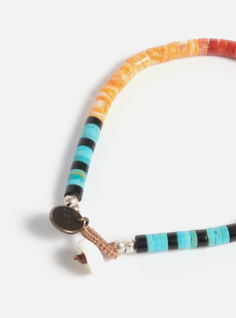 Mikia Heishi Beads Bracelet in Spiny Oyster/Sponge Coral/Turquoise