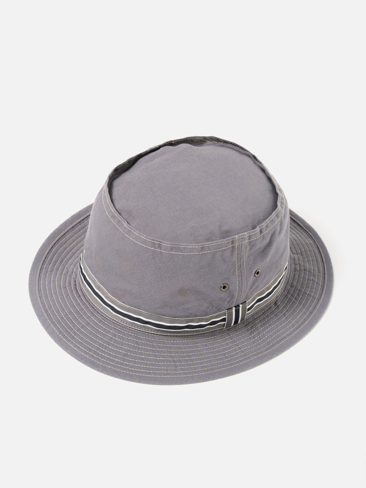 cableami® Gray Chino Cotton Pork Pie Hat
