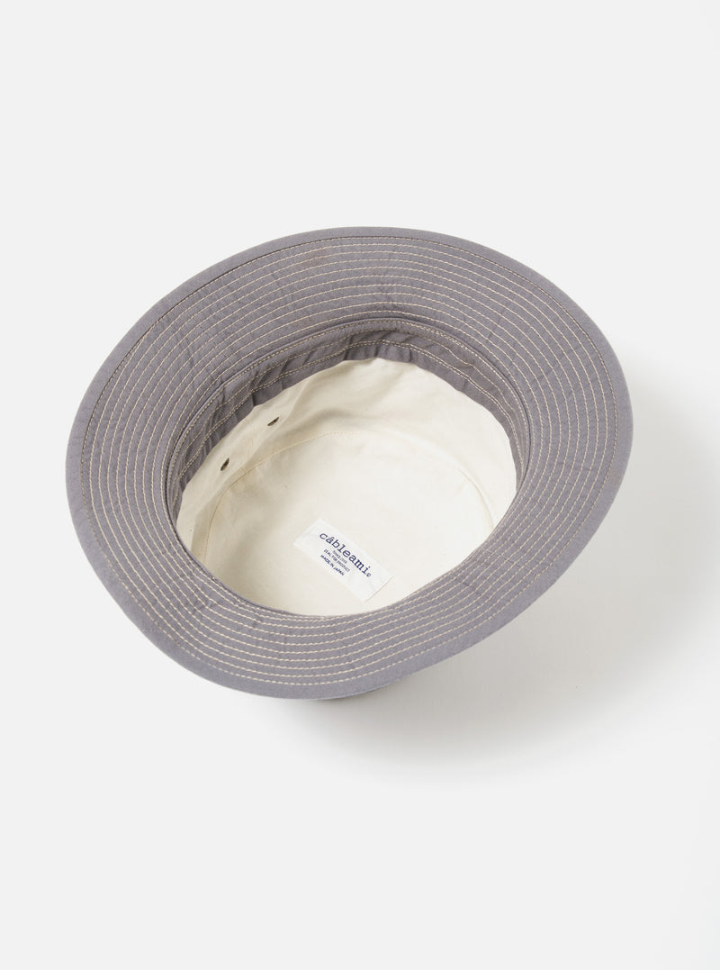 cableami® Pork Pie Hat in Gray Chino Cotton