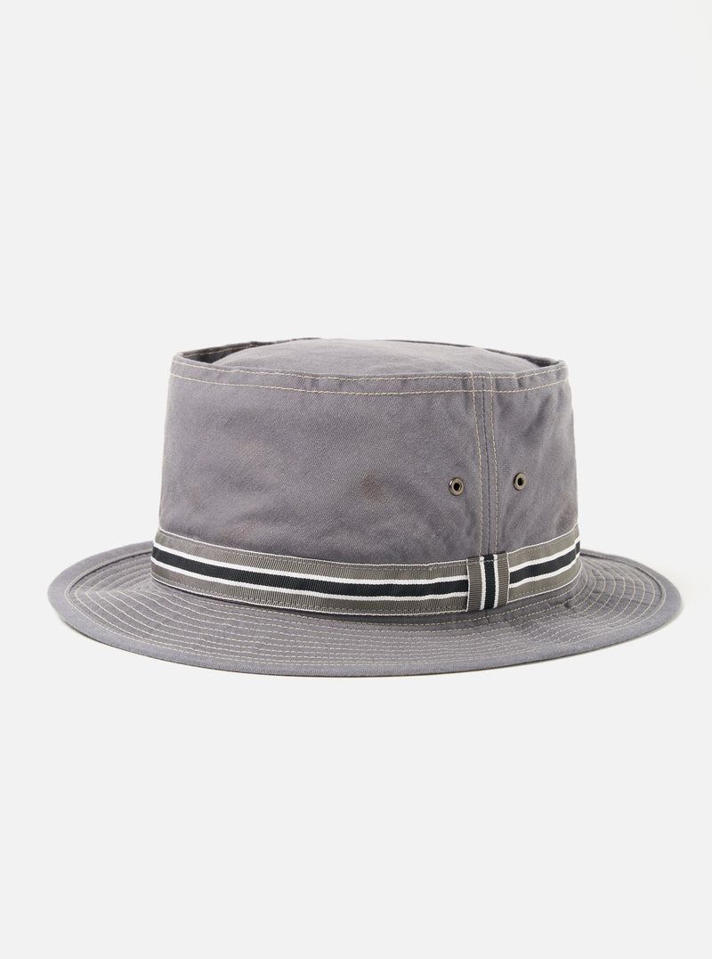 cableami® Pork Pie Hat in Gray Chino Cotton